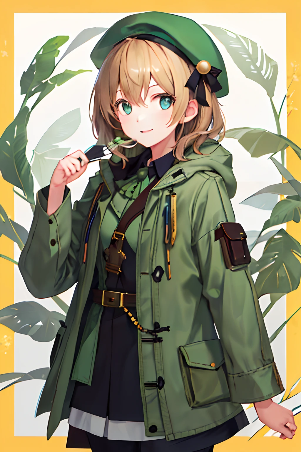 girl with green hat
