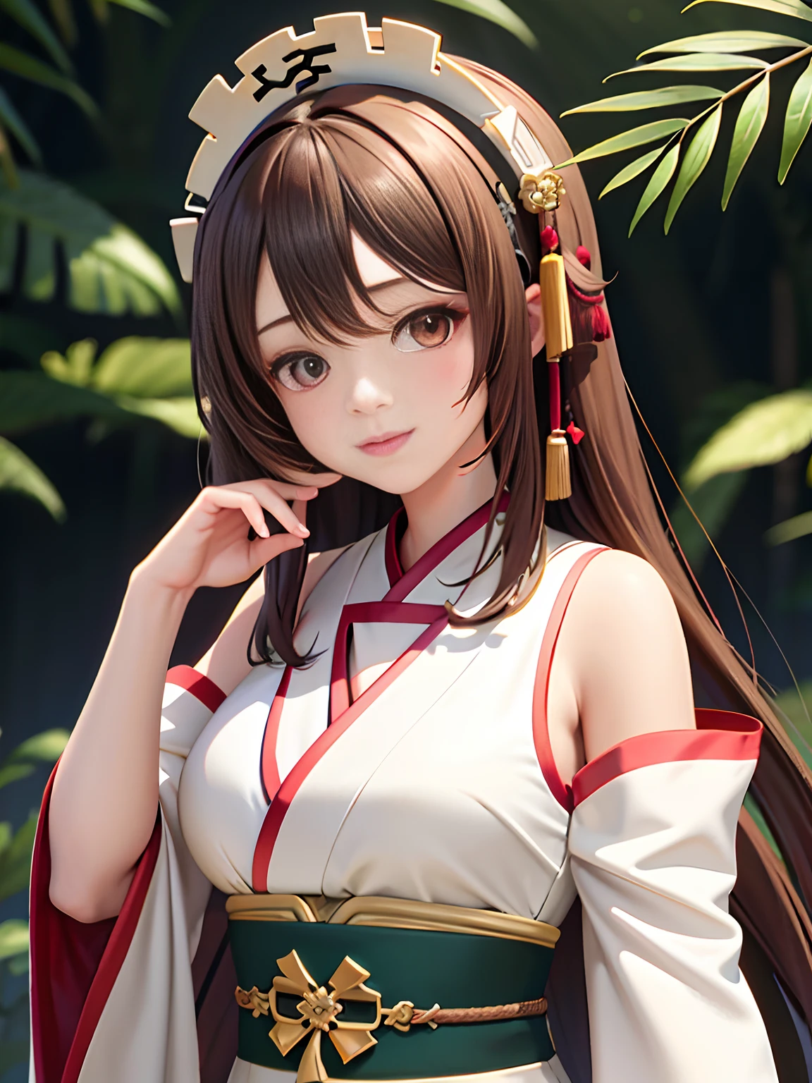 best quality, masterpiece,brown hair, brown eyes, upper body,beautiful detailed eyes,hanfu,medium_breasts,

