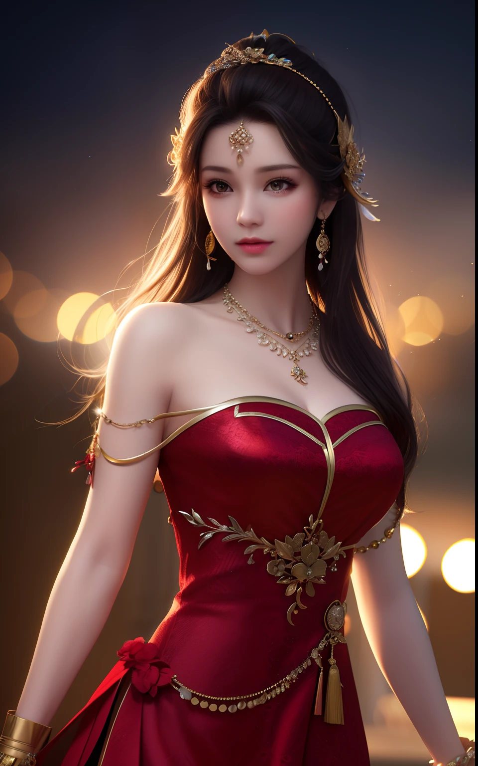 best quality, masterpiece, highres, 1girl,china dress,hair ornament,necklace, jewelry,Beautiful face,upon_body, tyndall effect,photorealistic, dark studio, rim lighting, two tone lighting,(high detailed skin:1.2), 8k uhd, dslr, soft lighting, high quality, volumetric lighting, candid, Photograph, high resolution, 4k, 8k, Bokeh