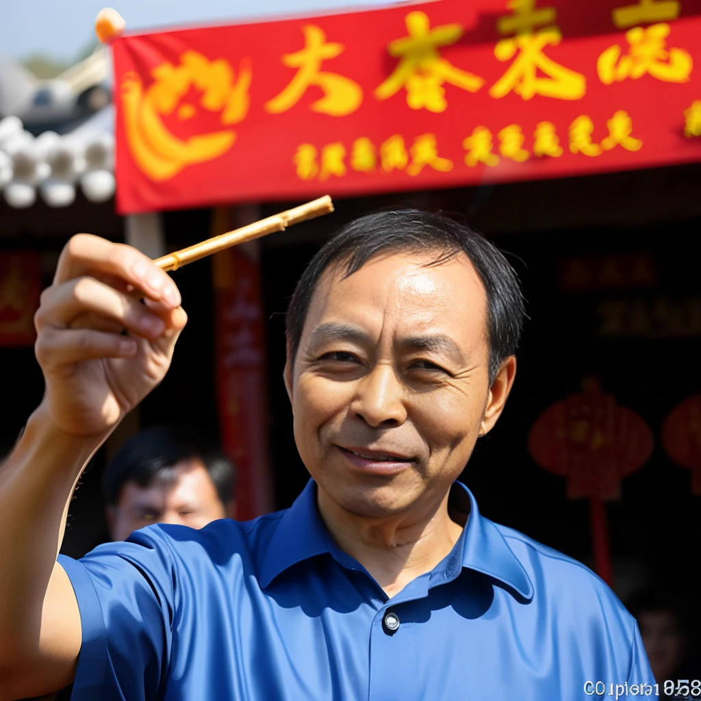 a photo of mabaoguo, looking to the viewer, street, china, ancient, mabaoguo Fried deep-fried dough sticks in the morning market