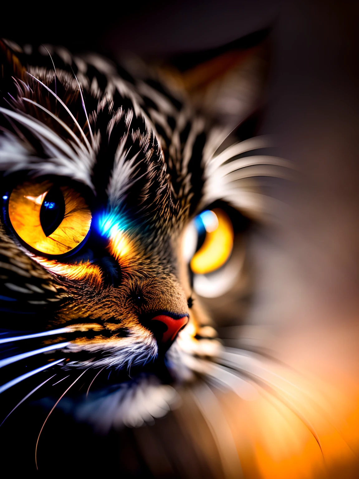 (extremely detailed 8k wallpaper),a medium shot photo of a fearful, Intricate, High Detail, dramatic,dark, dimly lit, rim lighting, moonlight, clouds, night sky, masterpiece, best quality, Smirk, Sparkling eyes