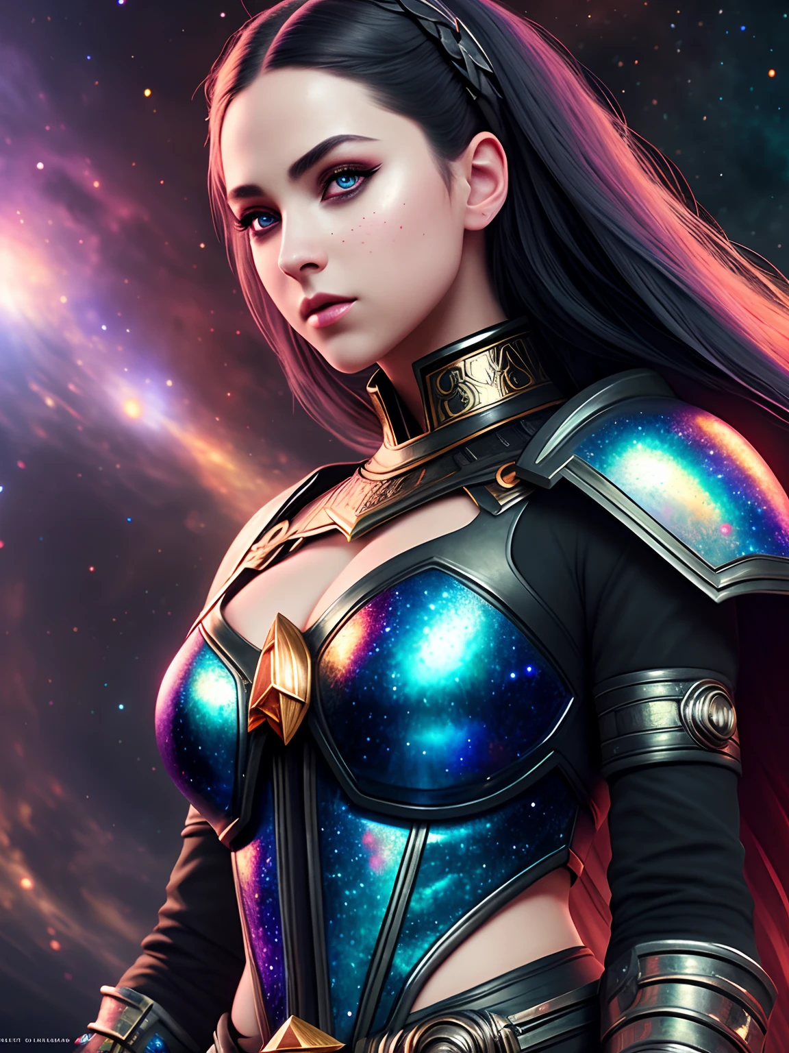 Highly detailed RAW color Photo, beautiful goth girl, dynamic pose, (wide hips), (detailed skin), (detailed lips), (detailed eyes), (cosmic:1.4), (necropolis:1.1), (Sci-Fi setting) (detailed face), (curvy), detailed eyes, chromatic aberration, depth of field, soft lighting, masterpiece, best quality, intricate, (lens flare:0.7), (bloom:0.7), particle effects, raytracing, tone mapped, highly detailed, concept art, smooth, sharp focus, dramatic lighting, highly detailed artwork, cinematic, hyper realistic painting, trending on Artstation, 8K, incredible shadows, realistic, (highly detailed background:1.2), art by midjourney