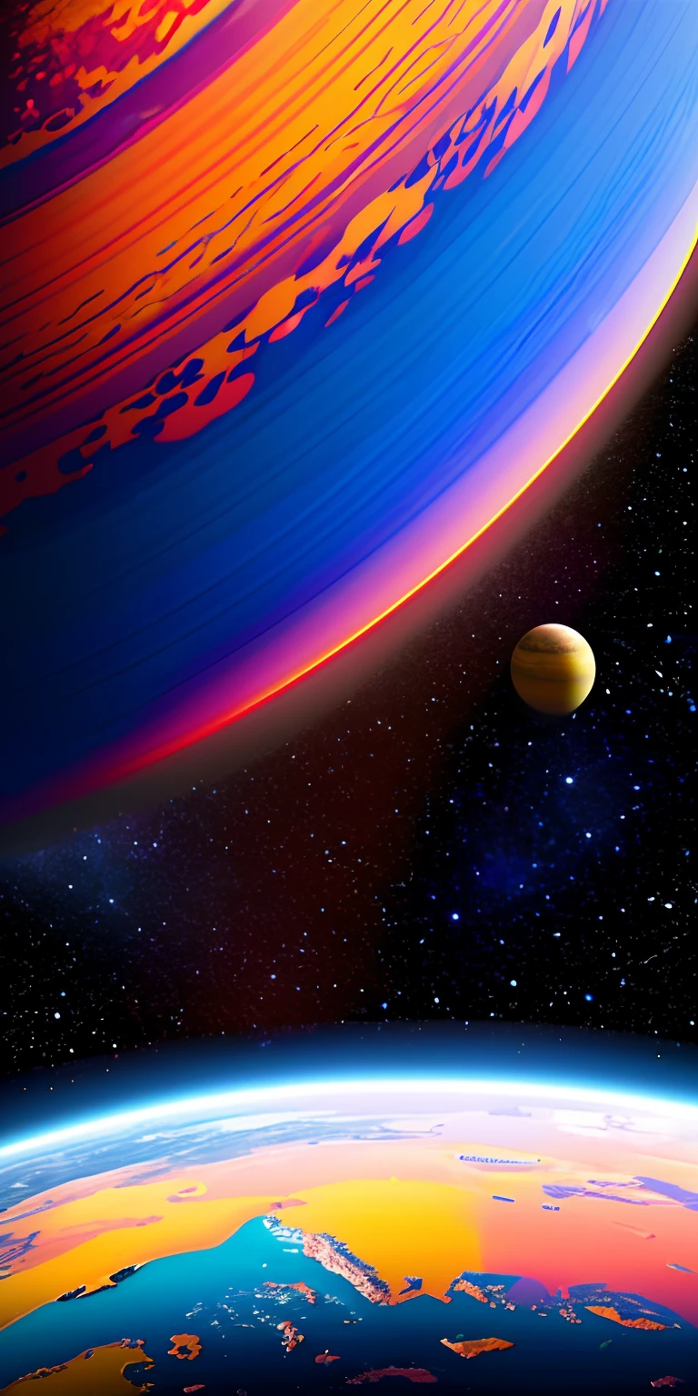 A single planet with Q-version patterns, bright colors and a strong sense of three-dimensionality, which fully brings out the depth of its shape. Suitable for extreme close-up shots, shot at midnight, with high-contrast film for extreme clarity. --v 4 --ar 2:3