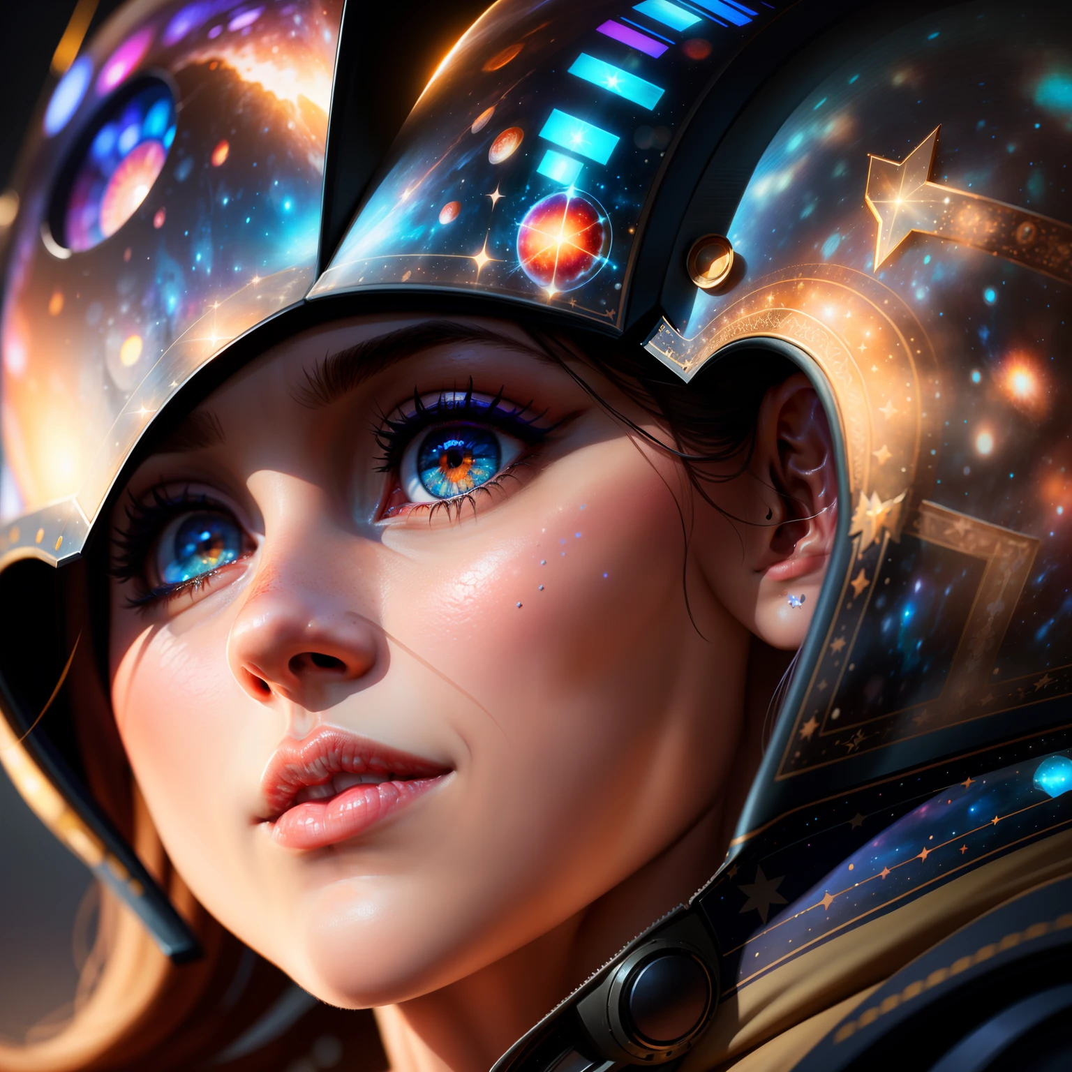 Highly detailed RAW color Photo, beautiful young girl, dynamic pose, (wide ????), (detailed skin), (detailed lips), (detailed eyes), (cosmic:1.4), (necropolis:1.1), (Sci-Fi setting) (detailed face), (curvy), detailed eyes, chromatic aberration, depth of field, soft lighting, masterpiece, best quality, intricate, (lens flare:0.7), (bloom:0.7), particle effects, raytracing, tone mapped, highly detailed, concept art, smooth, sharp focus, dramatic lighting, highly detailed artwork, cinematic, hyper realistic painting, trending on Artstation, 8K, incredible shadows, realistic, (highly detailed background:1.2), art by midjourney