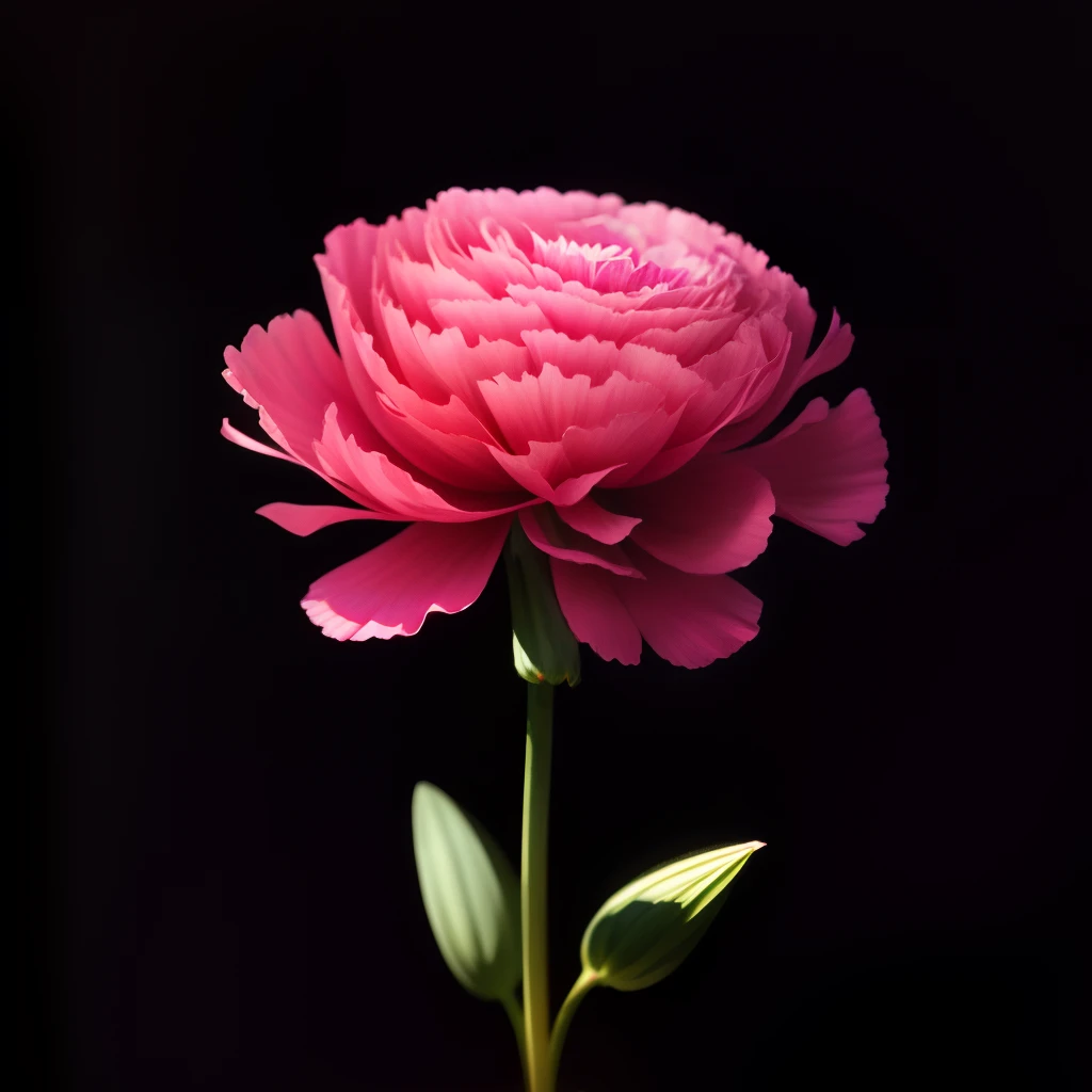 carnation,pink,garland,many,Realistic,Black background