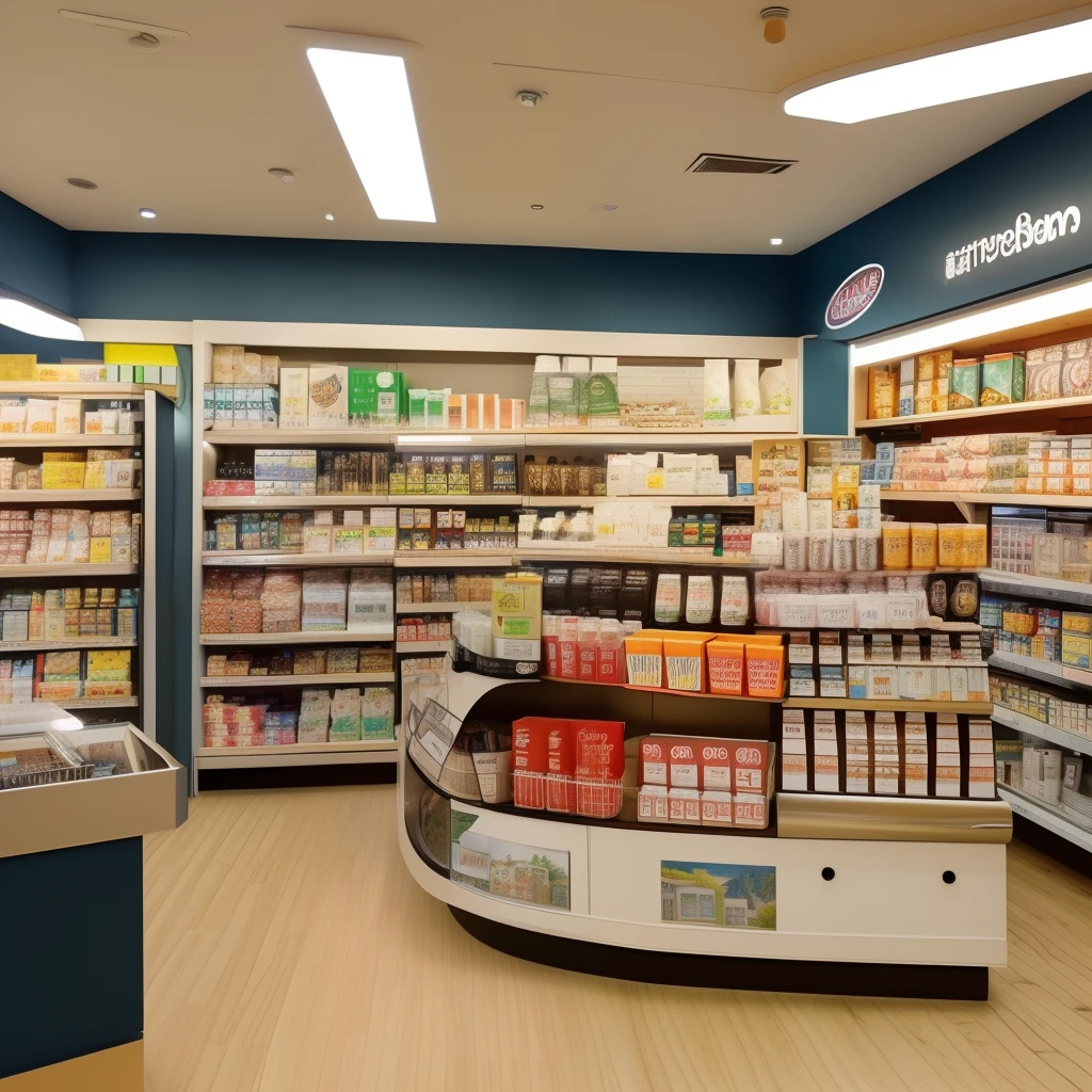 A sophisticated convenience store with cute chipmunks