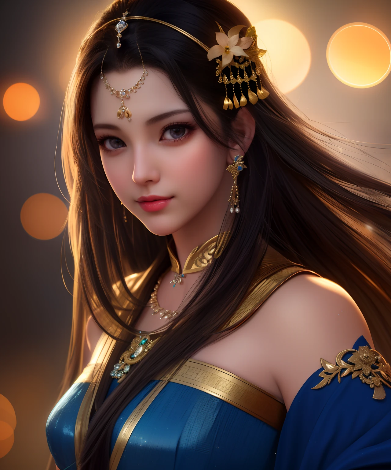 best quality, masterpiece, highres, 1girl,china dress,hair ornament,necklace, jewelry,Beautiful face,upon_body, tyndall effect,photorealistic, dark studio, rim lighting, two tone lighting,(high detailed skin:1.2), 8k uhd, dslr, soft lighting, high quality, volumetric lighting, candid, Photograph, high resolution, 4k, 8k, Bokeh,