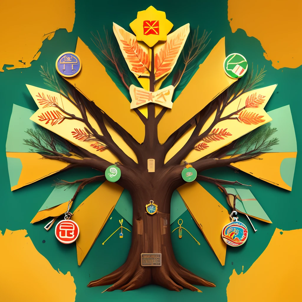 Icon, Kindergarten Class Badge, Class 6, with the theme of Tree Branches
