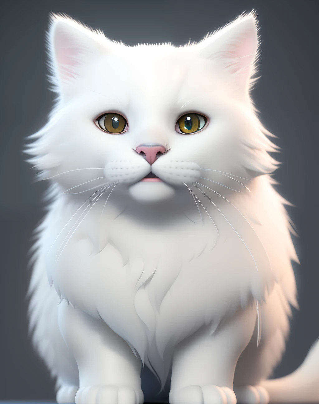 super cute fluffy white cat , photorealistic, 4K, ultra detailed, vray rendering, unreal engine, midjourneyart style