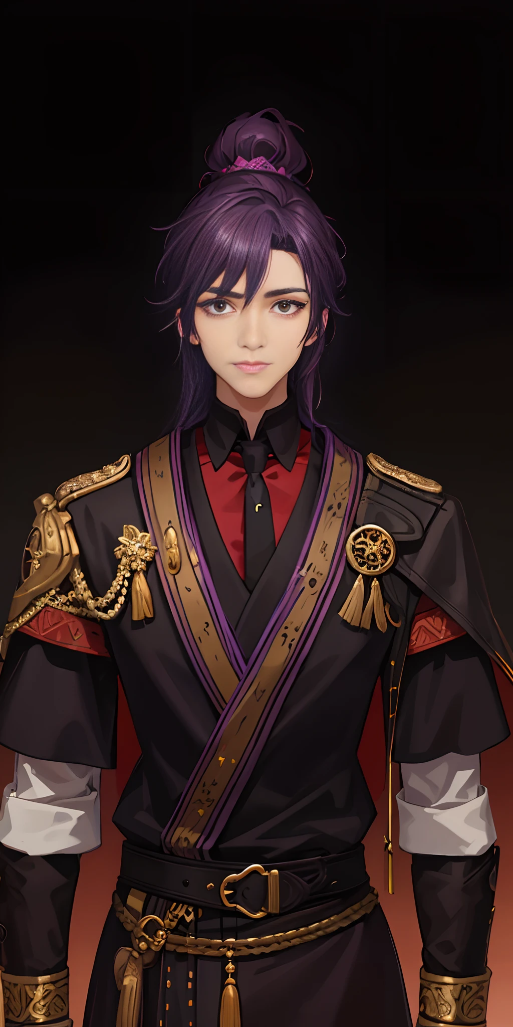 A man in a period costume, in purple