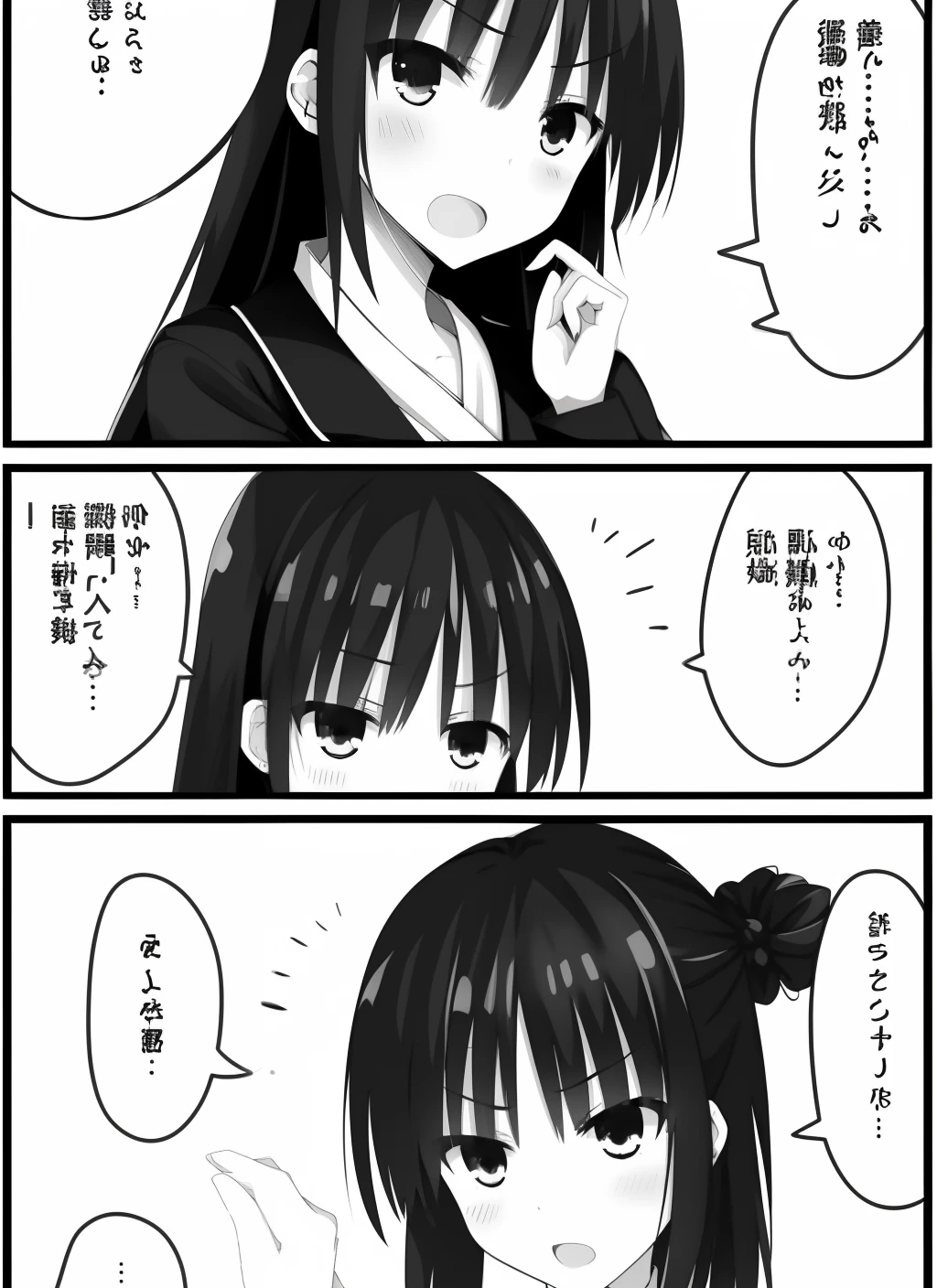Natsume 1girl, (black and white comic style), (scratching head), dynamic pose, low detail comic, hand on head,
hires, high quality, 4k high resolution