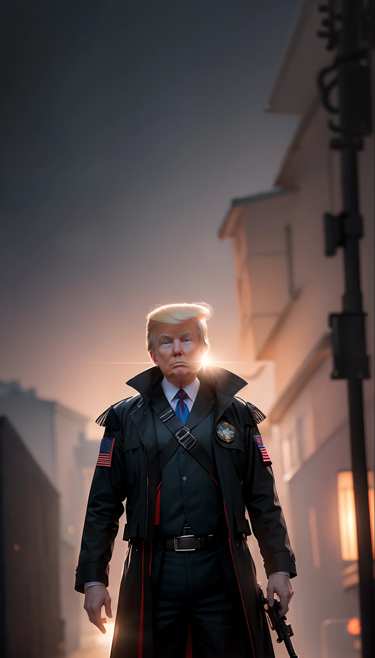 ((Donald Trump)), Multiplayer (8k, RAW photo, best quality, master:1.2), (realistic, photo-realistic:1.37), ultra-detailed, (high detailed skin:1.2), 8k uhd, dslr, Soft Light, High Quality, Film Grain, Fujifilm XT3, Pro Lighting, Photon Mapping, Radossity, Physically Based Rendering ((Donald Trump)), Donald Trump Fighting Aliens with a Lightsaber, Detailed Face and Body, Award Winning Photography, Detailed face, backlight, surrealism, ray tracing, looking at viewer, movie lights, embers, fantasy, action pose, water spray, mist, RAW photo, 8k uh, film grain