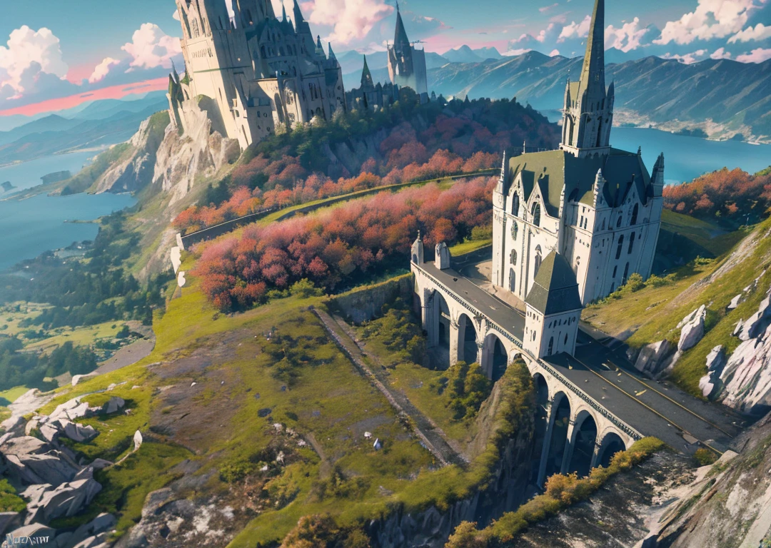 masterpiece, best quality, high quality, extremely detailed CG unity 8k wallpaper, scenery, outdoors, sky, cloud, day,(A mossy dilapidated church building),(army, weapons), mountain, landscape, water, tree, blue sky, waterfall, cliff, nature, lake, river, cloudy sky,award winning photography, Bokeh, Depth of Field, HDR, bloom, Chromatic Aberration ,Photorealistic,extremely detailed, trending on artstation, trending on CGsociety, Intricate, High Detail, dramatic, art by midjourney