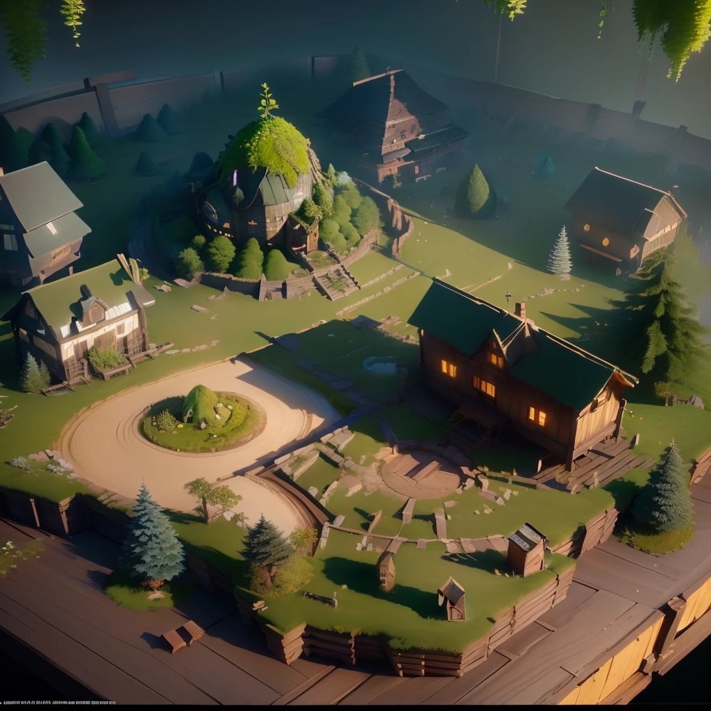 masterpiece, best quality, (extremely detailed CG unity 8k wallpaper), (best quality), (best illustration), (best shadow), A round turnip hut covered with moss, isometric 3D, octane render,ray tracing,ultra detailed