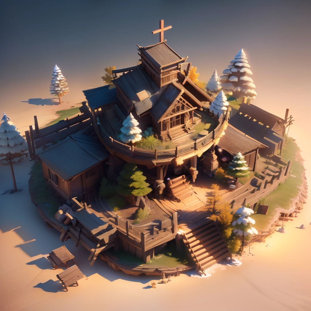 masterpiece, best quality, (extremely detailed CG unity 8k wallpaper), (best quality), (best illustration), (best shadow), A hut, isometric 3D, octane render,ray tracing,ultra detailed
