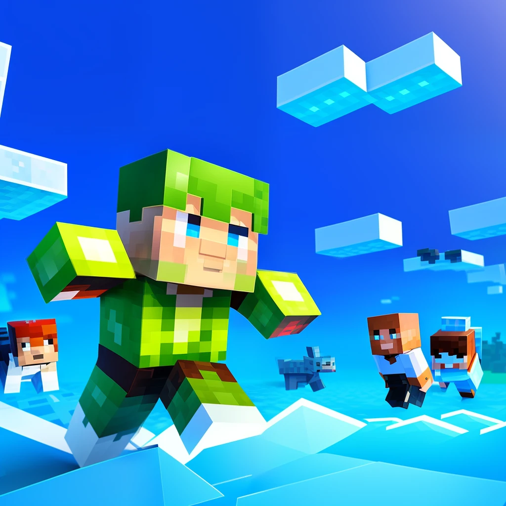"Engage in an epic pixelated battle as a (low poly, 3D, Minecraft-style) hero fighting off waves of menacing monsters with your trusty weapon!"