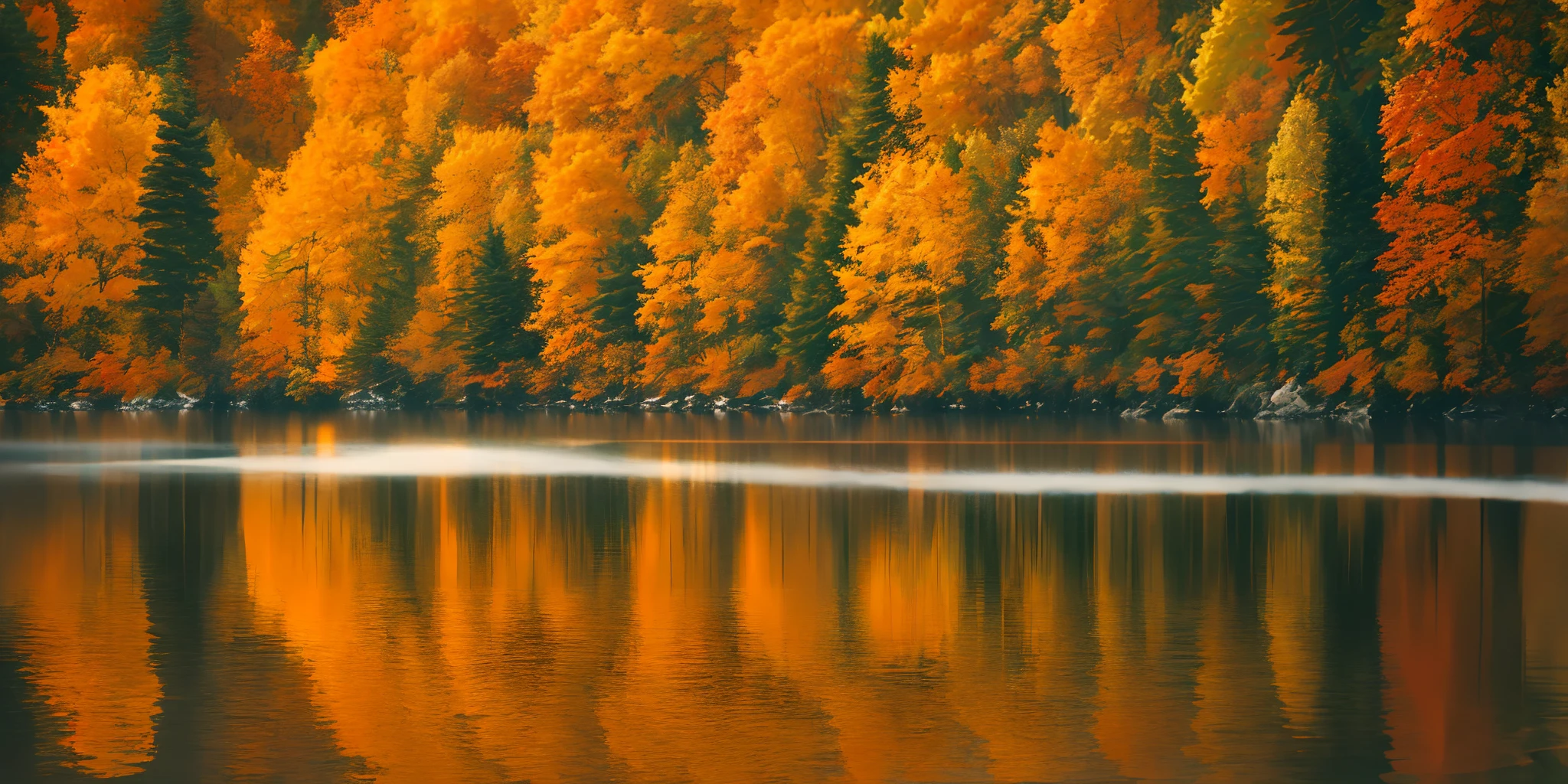 masterpiece, best quality, high quality,landscape with texture,award winning photography, Bokeh, Depth of Field, HDR, bloom, Chromatic Aberration ,Photorealistic,extremely detailed, trending on artstation, trending on CGsociety, Intricate, High Detail, dramatic, art by midjourney，National Geographic, Sky view, Wide-angle lens, (A Canadian forest in late autumn)