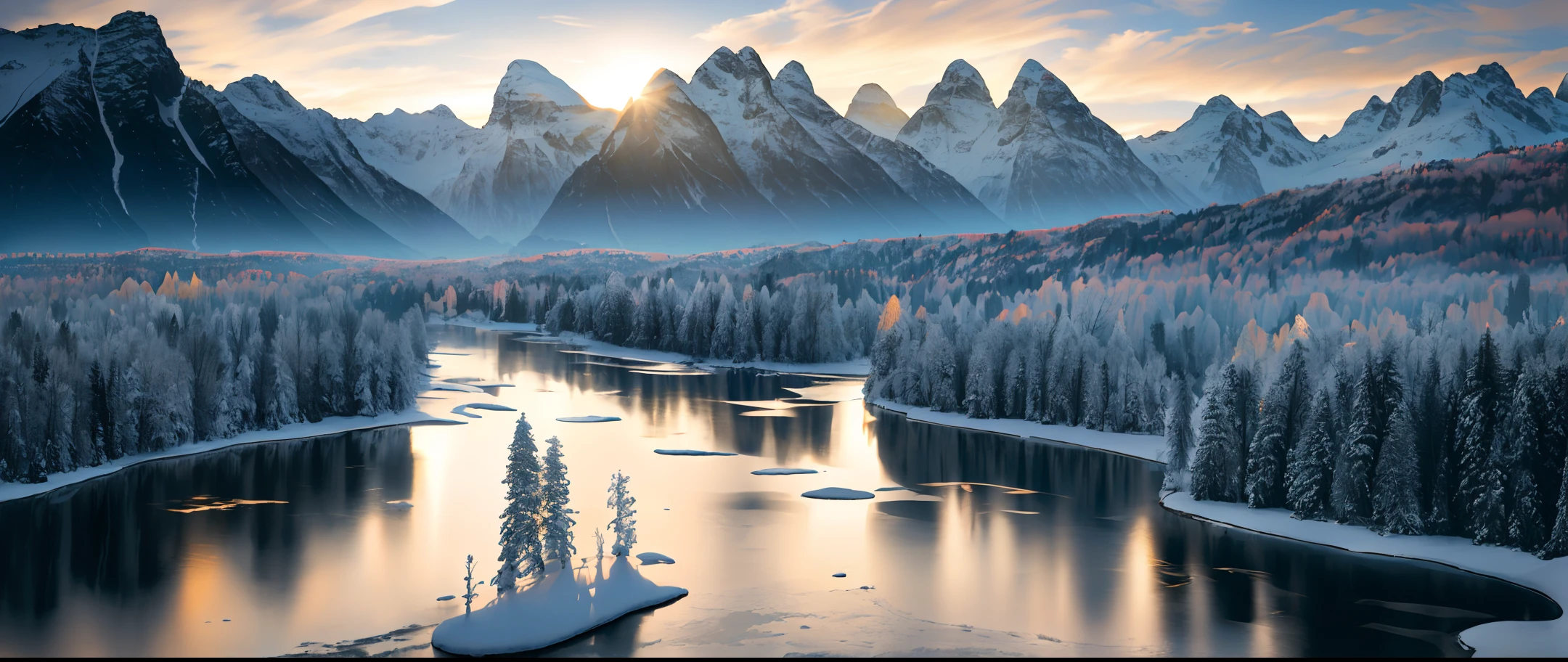 masterpiece, best quality, very detail shadow, high quality,landscape with texture,award winning photography, Depth of Field, HDR, Chromatic Aberration, High contrast, Super clear, Photorealistic, cinematograph, (extremely realistic), extremely detailed, Intricate, High Detail, China National Geographic, (700MM telephoto vista extreme long shot lens), (evening:1.3), (A Nordic forest in Early winter1.5), (A dash of snow:1.4), (Stream:1.4), (gravel:1.4), (High mountain:1.4)