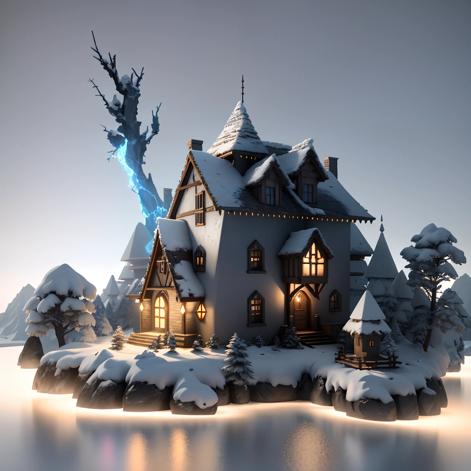 isometric perspective,white background,3D Render,realistic style,Magic Wizards house,Vray rendering,Art station, High quality, ultra-high definition details,concept design,monomer building,cinematic light, very high definition, high details, 8k, hyper realistic, high detail, Cinematic, 35mm lens, f/ 1. 8, global illumination,realistic lighting,Unreal Engine rendering,Substance 3D, Octane rendering,(hdr:1.3),