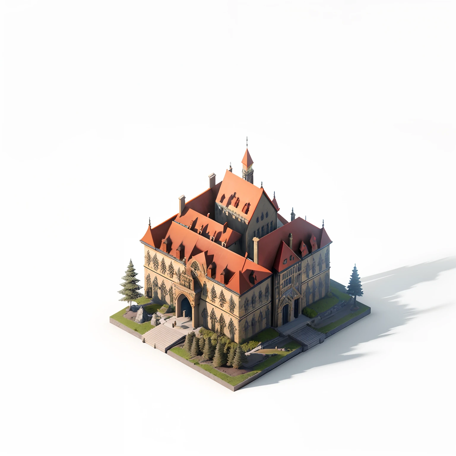 isometric perspective,white background,3D Render,realistic style,Magic Wizards house,Vray rendering,Art station, High quality, ultra-high definition details,concept design,monomer building,cinematic light, very high definition, high details, 8k, hyper realistic, high detail, Cinematic, 35mm lens, f/ 1. 8, global illumination,realistic lighting,Unreal Engine rendering,Substance 3D, Octane rendering,(hdr:1.3),Europeanizing architecture,