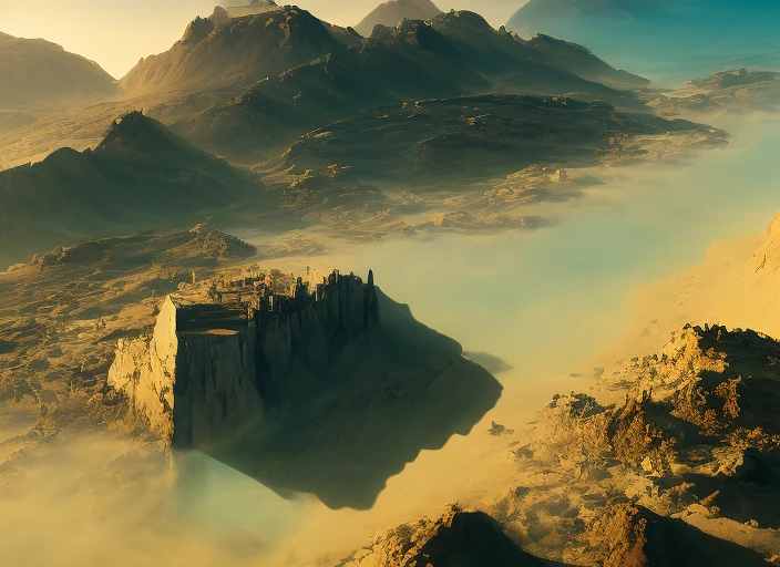 masterpiece, best quality, (extremely detailed CG unity 8k wallpaper), (best quality), (best illustration), (best shadow), A sand pile overlooking the corner,isometric 3D, octane render,ray tracing,ultra detailed