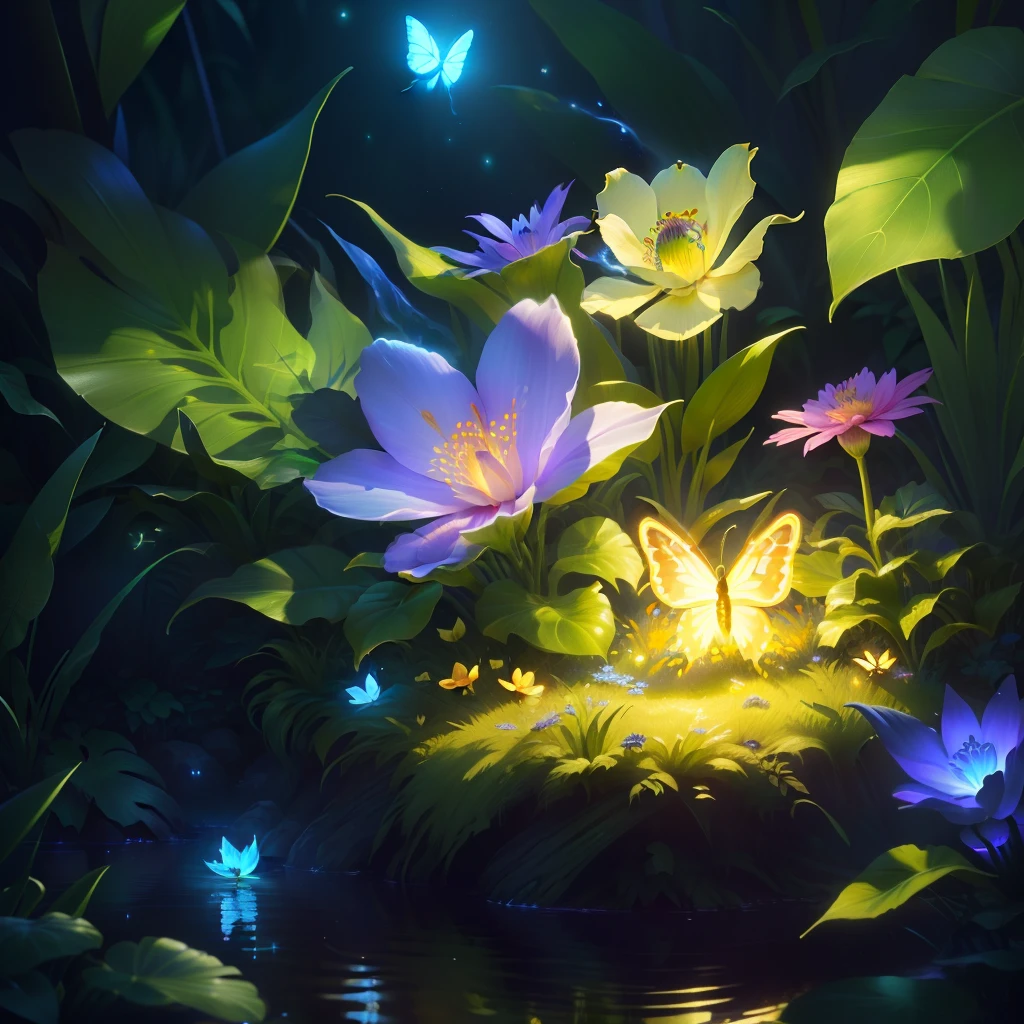 Masterpiece, best quality, (very detailed CG unity 8k wallpapers), (best quality), (best illustrations), (best shadows), flower basket,spring season, flowers, (natural elements), (jungle theme), (leaves), ( fireflies), butterflies, (delicate leaves), (glow), (particle effects). , isometric 3D, Octane rendering, ray tracing, super detailed,bright sunlight,game art,8k, Beautiful Lighting,ultra-detailed, volumetric lighting, fantasy grassland,game assets,warcraft, rayman