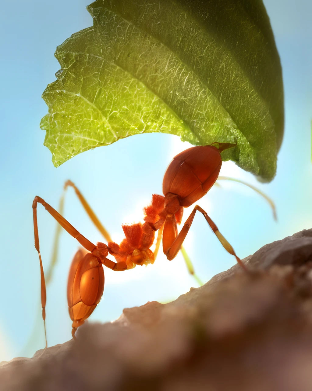 (extremely detailed and lifelike CG ant),(best quality, with highly-detailed and intricately-crafted exoskeleton), (emphasizing the delicate and complex nature of its body structure),(depth of field), (close-up shot, emphasizing its antennae, mandibles, and segmented body), (with detailed and nuanced shadow and light effects),(embedded in a naturalistic and highly detailed environment)