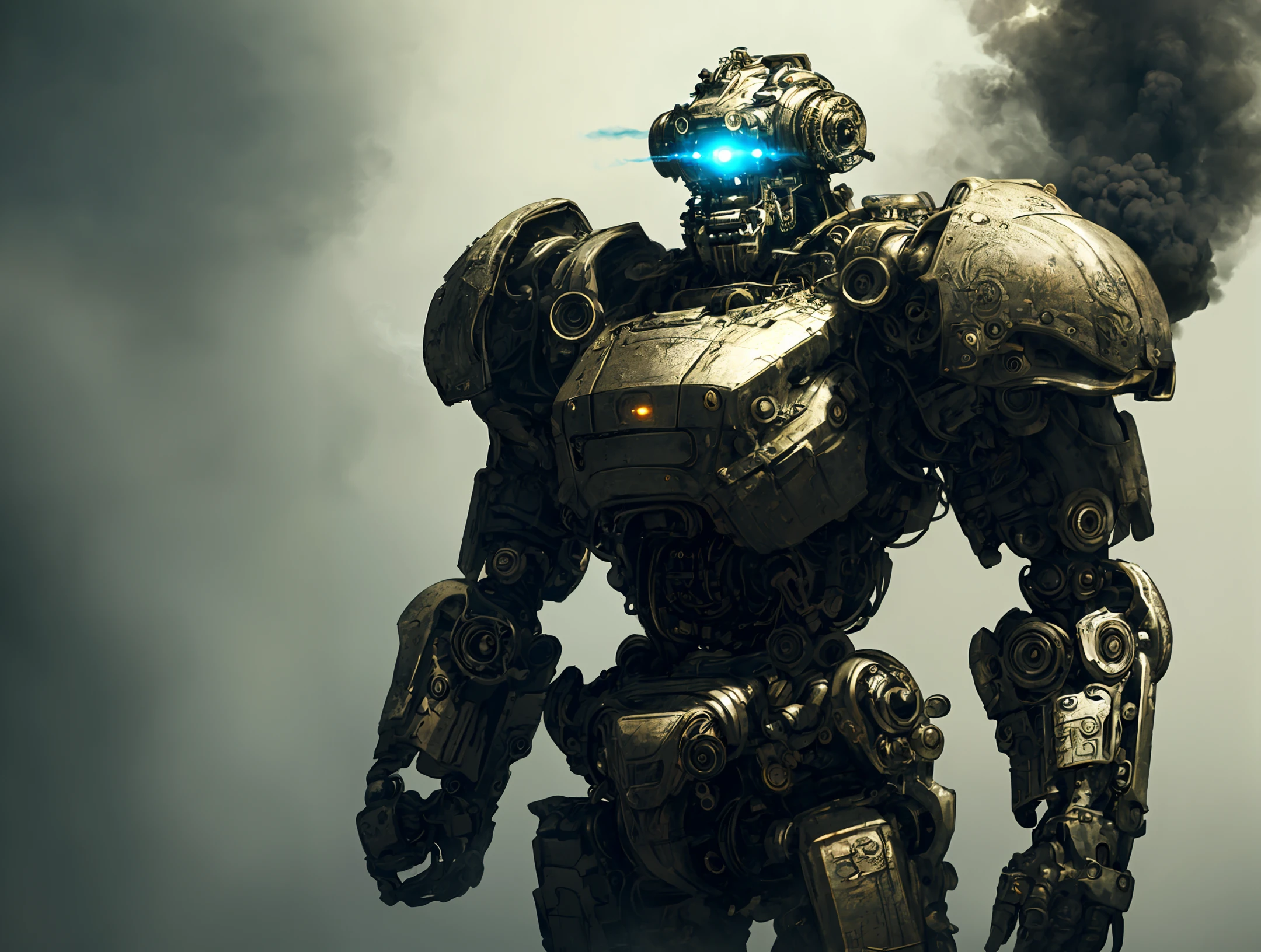 made out of metal, cyborg, steampunk style, ((intricate details)), hdr, ((intricate details, hyperdetailed)), dramatic shot, Futuristic tank, ((close up)) detailed, digital painting, concept art, breathtaking, high details, extremely detailed, beautiful, establishing shot, hyperrealistic,solo, Masterpiece, robot arm, colorful,game character design, concept design, high detail,masterpiece, best quality, (best illustration), (best shadow), absurdres, realistic lighting, beautiful detailed glow, ((Robots)), (Smoke:1.2), (Action Pose:1.1),(Worn Out Look:1.1), (High-Tech:1.1),best photo from the exhibition, 35 mm, cell shading, bloom, 8k , abrasions, cuts, wounds, stunning, highly detailed, bionic, shiny, polished, metallic, reflections, trending on Intricate, High Detail, Sharp focus, dramatic, realism, beautiful and detailed lighting, shadows