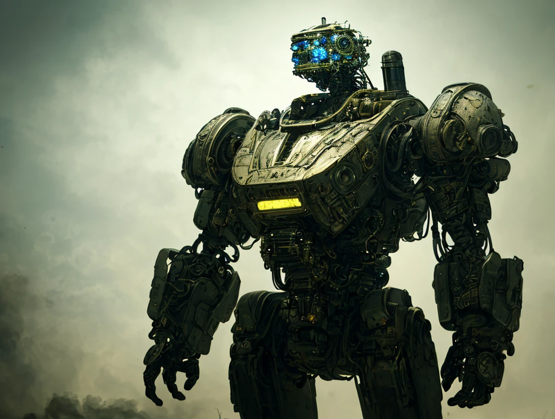 made out of metal, cyborg, steampunk style, ((intricate details)), hdr, ((intricate details, hyperdetailed)), dramatic shot, Futuristic tank, ((close up)) detailed, digital painting, concept art, breathtaking, high details, extremely detailed, beautiful, establishing shot, hyperrealistic,solo, Masterpiece, robot arm, colorful,game character design, concept design, high detail,masterpiece, best quality, (best illustration), (best shadow), absurdres, realistic lighting, beautiful detailed glow, ((Robots)), (Smoke:1.2), (Action Pose:1.1),(Worn Out Look:1.1), (High-Tech:1.1),best photo from the exhibition, 35 mm, cell shading, bloom, 8k , abrasions, cuts, wounds, stunning, highly detailed, bionic, shiny, polished, metallic, reflections, trending on Intricate, High Detail, Sharp focus, dramatic, realism, beautiful and detailed lighting, shadows