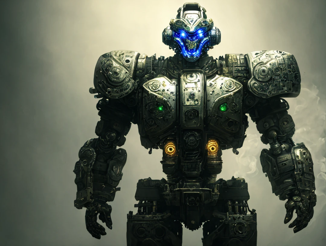 made out of metal, cyborg, steampunk style, ((intricate details)), hdr, ((intricate details, hyperdetailed)), dramatic shot, Futuristic tank, ((close up)) detailed, digital painting, concept art, breathtaking, high details, extremely detailed, beautiful, establishing shot, hyperrealistic,solo, Masterpiece, robot arm, colorful,game character design, concept design, high detail,masterpiece, best quality, (best illustration), (best shadow), absurdres, realistic lighting, beautiful detailed glow, ((Robots)), (Smoke:1.2), (Action Pose:1.1),(Worn Out Look:1.1), (High-Tech:1.1),best photo from the exhibition, 35 mm, cell shading, bloom, 8k , abrasions, cuts, wounds, stunning, highly detailed, bionic, shiny, polished, metallic, reflections, trending on Intricate, High Detail, Sharp focus, dramatic, realism, beautiful and detailed lighting, shadows