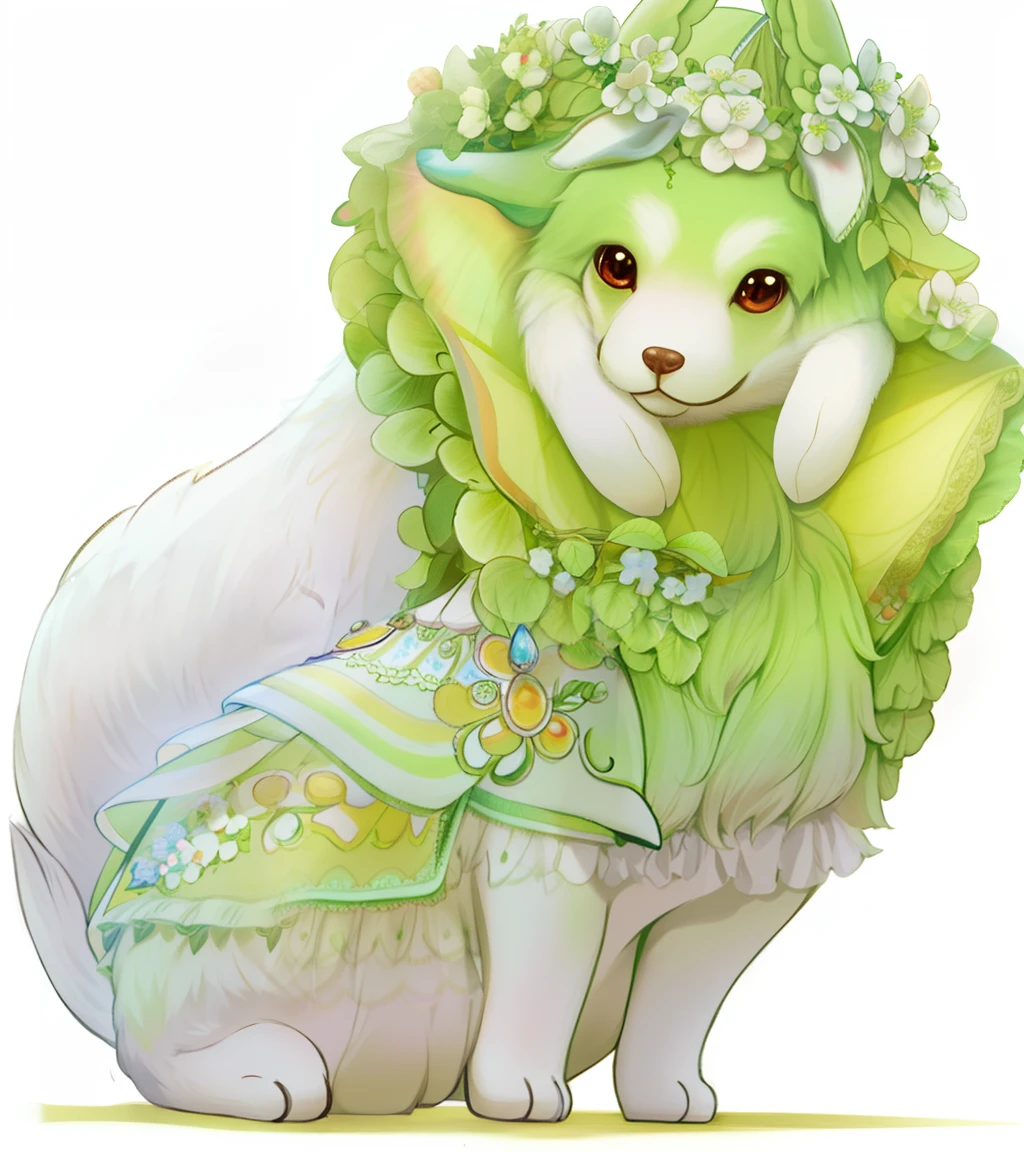 An ultra-detailed and delicate masterpiece of the adorable vegetable dog, with vibrant colors and soft lighting. The focus is on the cute character holding a playing card in its paw, with intimate framing and a touch of surrealism.