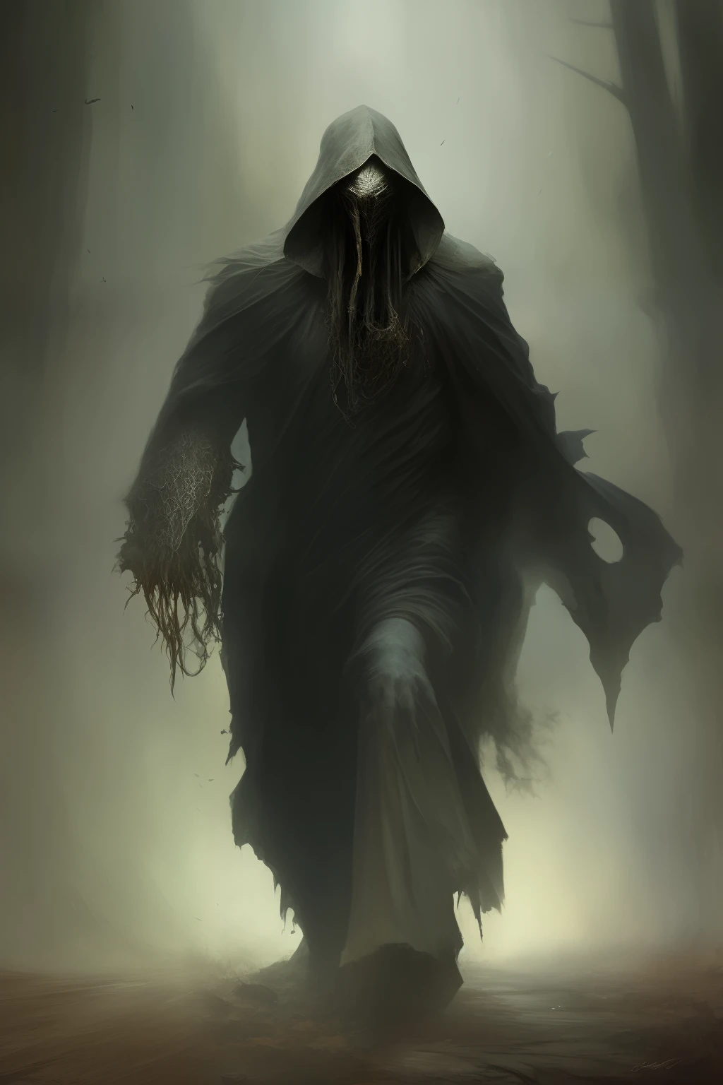 portrait of hyperdetailed terrifying dementor from harry potter, cinematic shot on canon 5d, ultra realistic skin, accurate hands, Steve Henderson, Fabian Perez, Henry Asencio, Jeremy Mann, Marc Simonetti, fantasy, magical, horror atmosphere