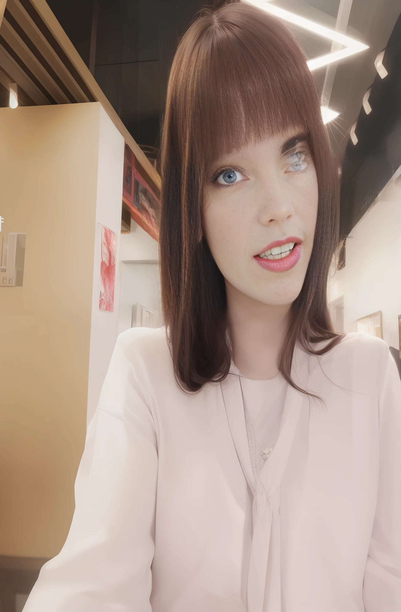 best quality, masterpiece, upper body,
woman,
braided bronze brown hair,
azure eyes,