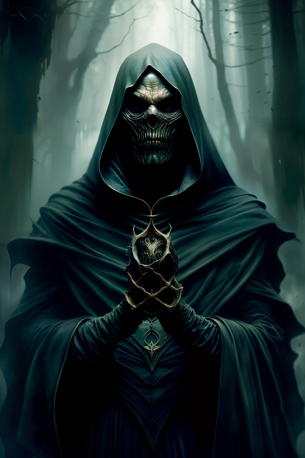 portrait of hyperdetailed terrifying dementor from harry potter, cinematic shot on canon 5d, ultra realistic skin, accurate hands, Steve Henderson, Fabian Perez, Henry Asencio, Jeremy Mann, Marc Simonetti, fantasy, magical, horror atmosphere
