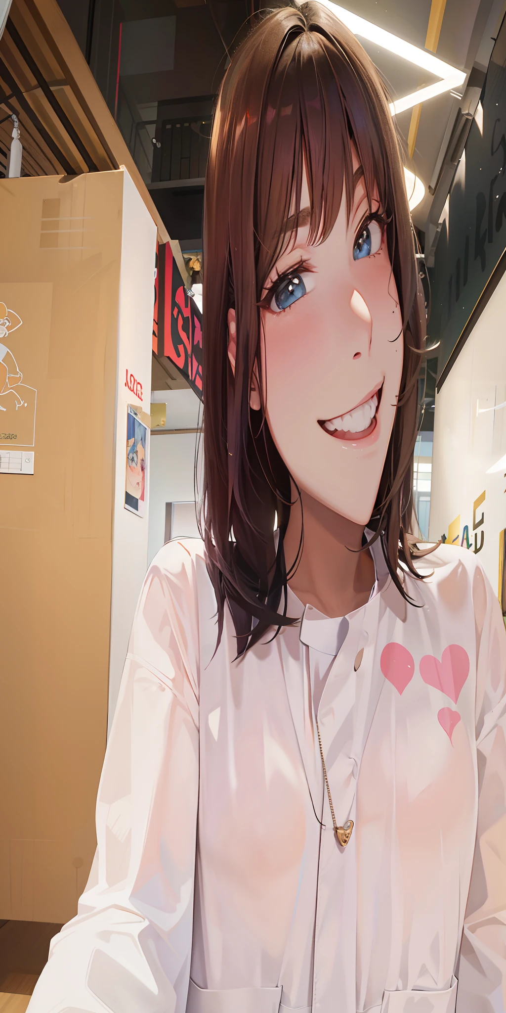 Cartoon girl with big breasts