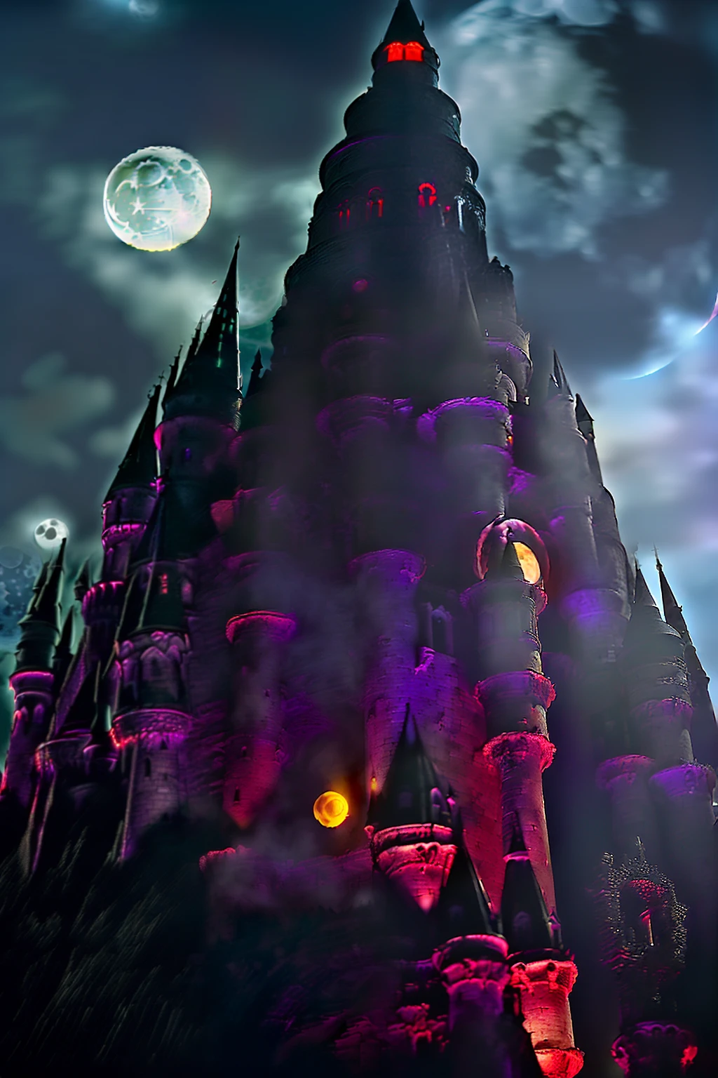 ((Middle_Ages+Fantasy):1.2),((Wizard+Magical_tower):1.3), mysterious,((Red_moon+Full_moon+Blood_moon):1.2),((Hell+Underworld)):1.1.
