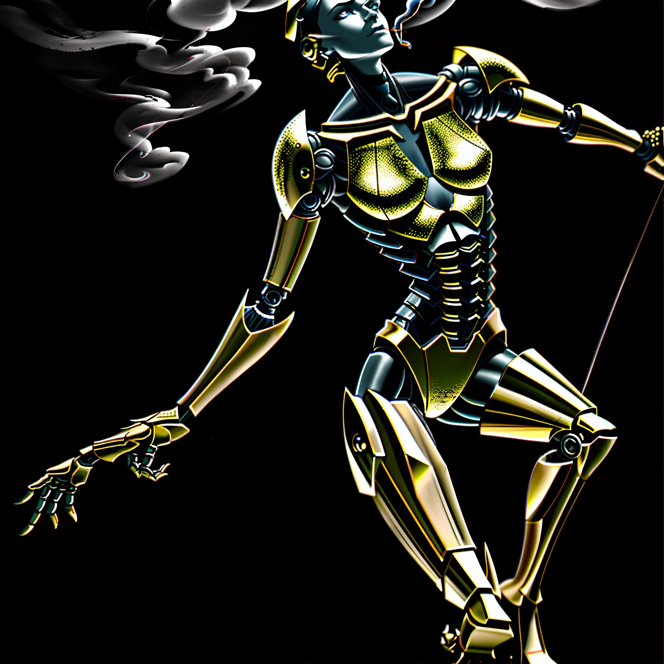 masterpiece, best quality, dynamic pose, wind,smoke,steam,made out of metal and stone, cyborg, steampunk style, hdr, ((intricate details, hyperdetailed)), dramatic shot,((close up)) detailed, digital painting, concept art, breathtaking, extremely detailed, establishing shot, hyperrealistic,solo, robot arm,high detail,masterpiece,(best illustration), (best shadow), absurdres, realistic lighting, (Smoke:1.2), (Action Pose:1.1),(Worn Out Look:1.1), cell shading, 8k , abrasions, cuts, wounds, stunning, highly detailed, bionic, shiny, polished, metallic, reflections, trending on Intricate, Sharp focus, dramatic, beautiful and detailed lighting and shadows, body inside metal,broken arm,human shape