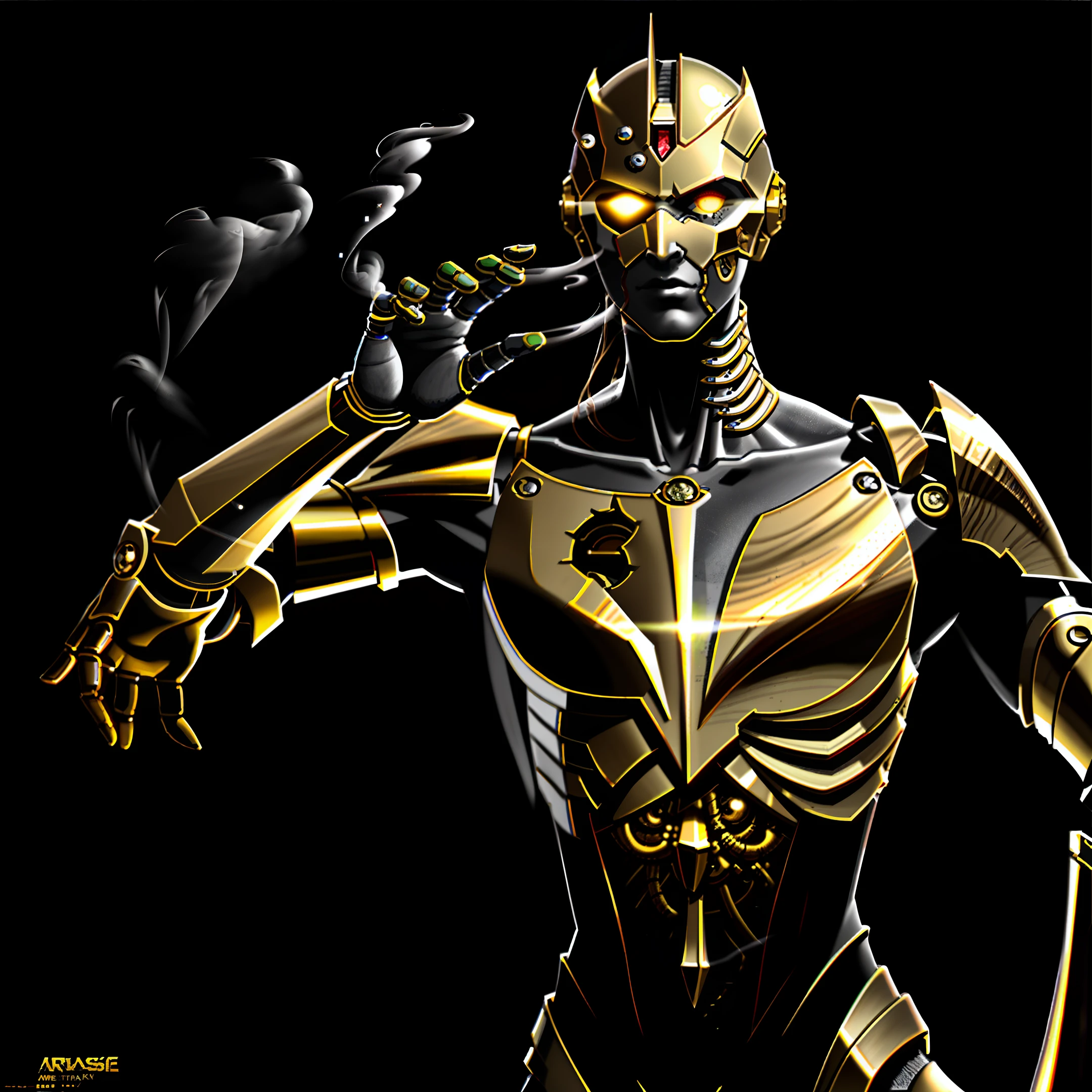 masterpiece, best quality, dynamic pose, wind,smoke,steam,made out of metal and stone, cyborg, steampunk style, hdr, ((intricate details, hyperdetailed)), dramatic shot,((close up)) detailed, digital painting, concept art, breathtaking, extremely detailed, establishing shot, hyperrealistic,solo, robot arm,high detail,masterpiece,(best illustration), (best shadow), absurdres, realistic lighting, (Smoke:1.2), (Action Pose:1.1),(Worn Out Look:1.1), cell shading, 8k , abrasions, cuts, wounds, stunning, highly detailed, bionic, shiny, polished, metallic, reflections, trending on Intricate, Sharp focus, dramatic, beautiful and detailed lighting and shadows, body inside metal,broken arm,human shape