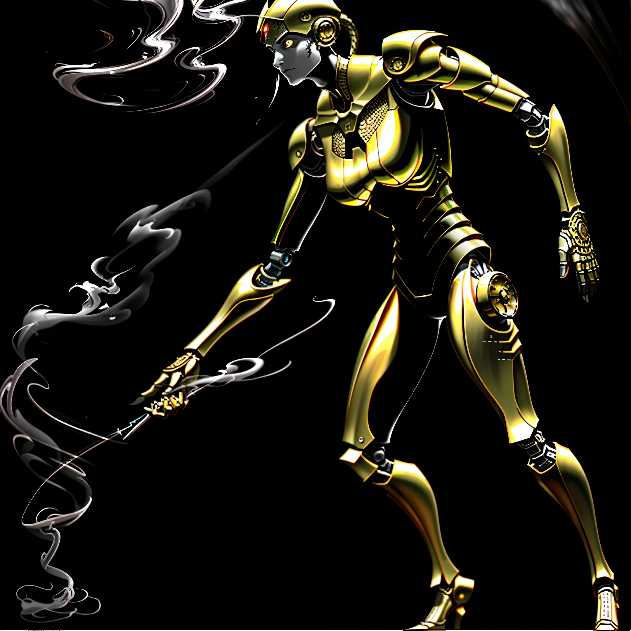 masterpiece, best quality, dynamic pose, wind,smoke,steam,made out of metal and stone, cyborg, steampunk style, hdr, ((intricate details, hyperdetailed)), dramatic shot,((close up)) detailed, digital painting, concept art, breathtaking, extremely detailed, establishing shot, hyperrealistic,solo, robot arm,high detail,masterpiece,(best illustration), (best shadow), absurdres, realistic lighting, (Smoke:1.2), (Action Pose:1.1),(Worn Out Look:1.1), cell shading, 8k , abrasions, cuts, wounds, stunning, highly detailed, bionic, shiny, polished, metallic, reflections, trending on Intricate, Sharp focus, dramatic, beautiful and detailed lighting and shadows, body inside metal,broken arm,human shape
