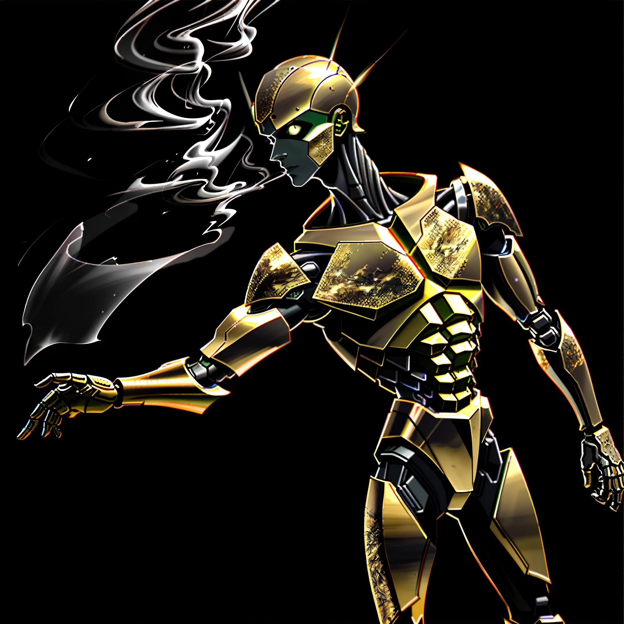 masterpiece, best quality, dynamic pose, wind,smoke,steam,made out of metal and stone, cyborg, steampunk style, hdr, ((intricate details, hyperdetailed)), dramatic shot,((close up)) detailed,  digital painting, concept art, breathtaking, extremely detailed, establishing shot,  hyperrealistic,solo,  robot arm,high detail,masterpiece,(best illustration),    (best shadow), absurdres, realistic lighting, (Smoke:1.2),   (Action Pose:1.1),(Worn Out Look:1.1), cell shading, 8k ,    abrasions, cuts, wounds, stunning, highly detailed, bionic,  shiny, polished, metallic, reflections,  trending on  Intricate, Sharp focus, dramatic, beautiful and detailed lighting and shadows, body inside metal,broken arm,human shape