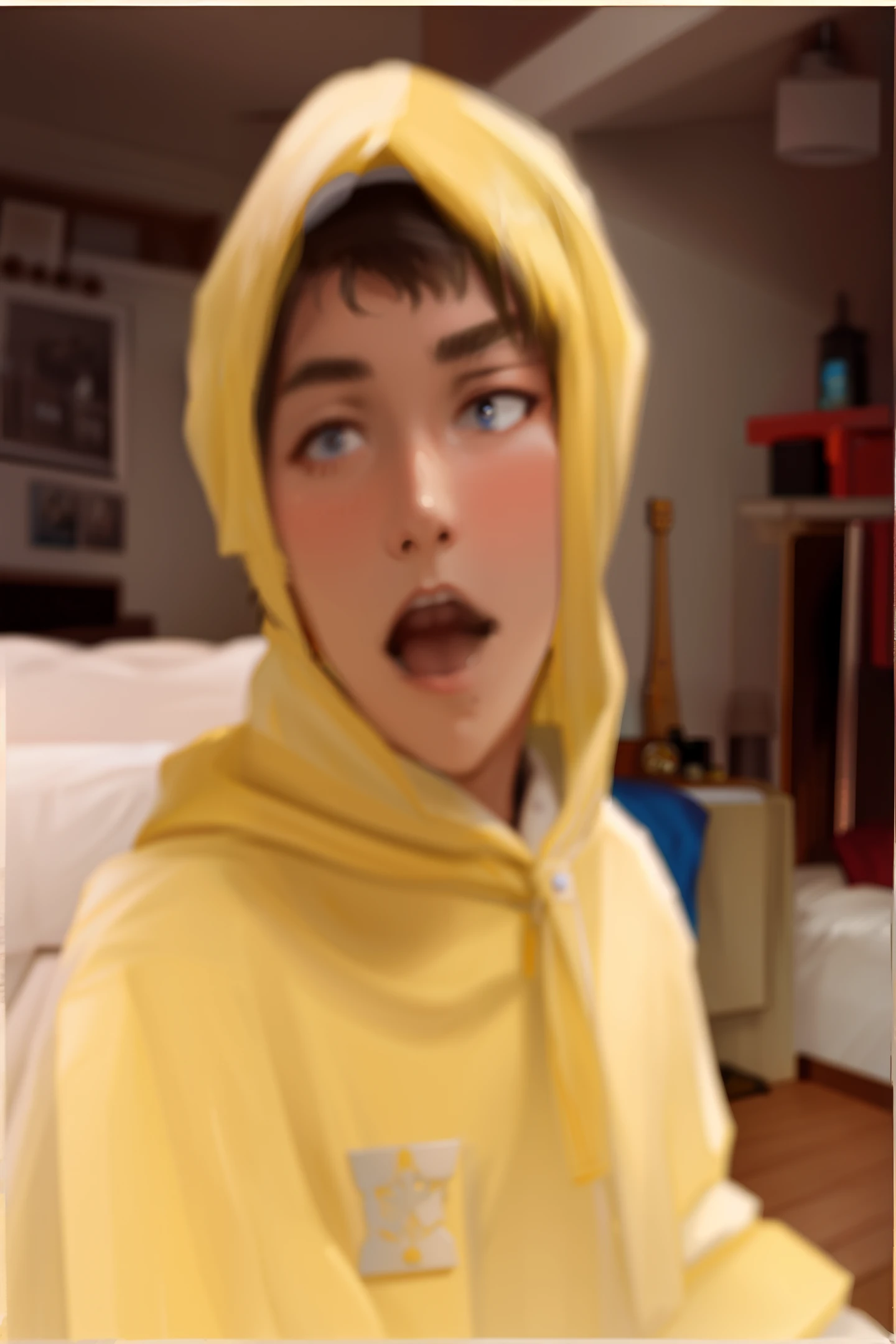 masterpiece, best quality, 1boy, portrait, in his room, (neutral colors), (hdr:1.4)