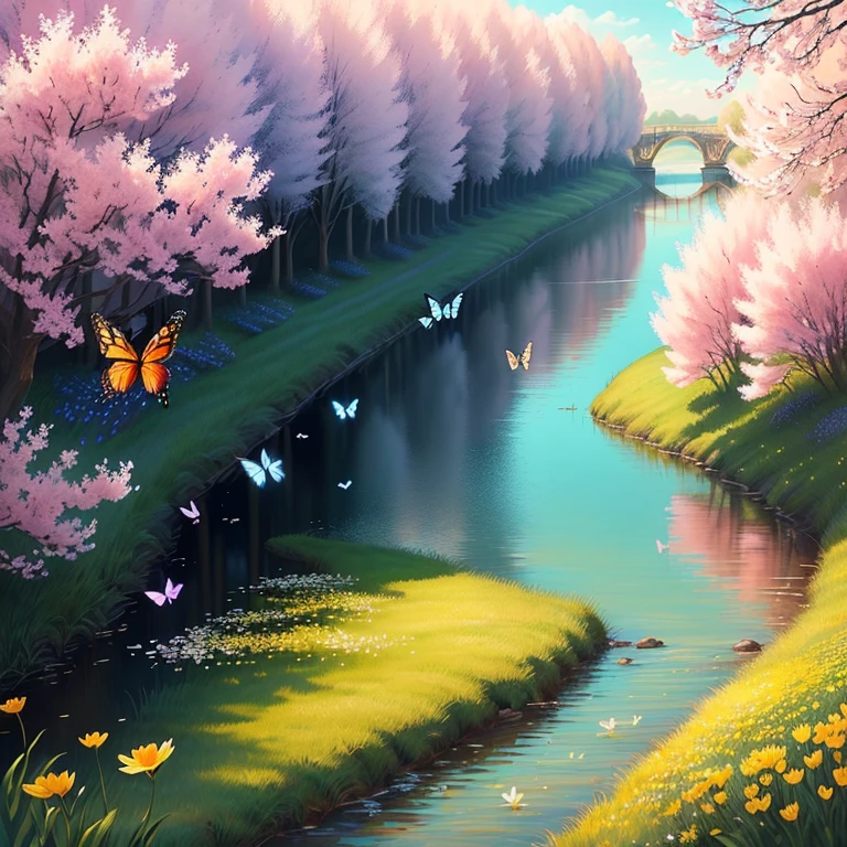 In the spring afternoon, butterflies fly in the grass, the wind blows flowers, the fragrant river flows, the sun warms and shines, and nature shows us the beauty and magic of life. Let us cherish this moment, feel and be grateful for this moment full of love and hope. The seasons let us laugh and move forward together
