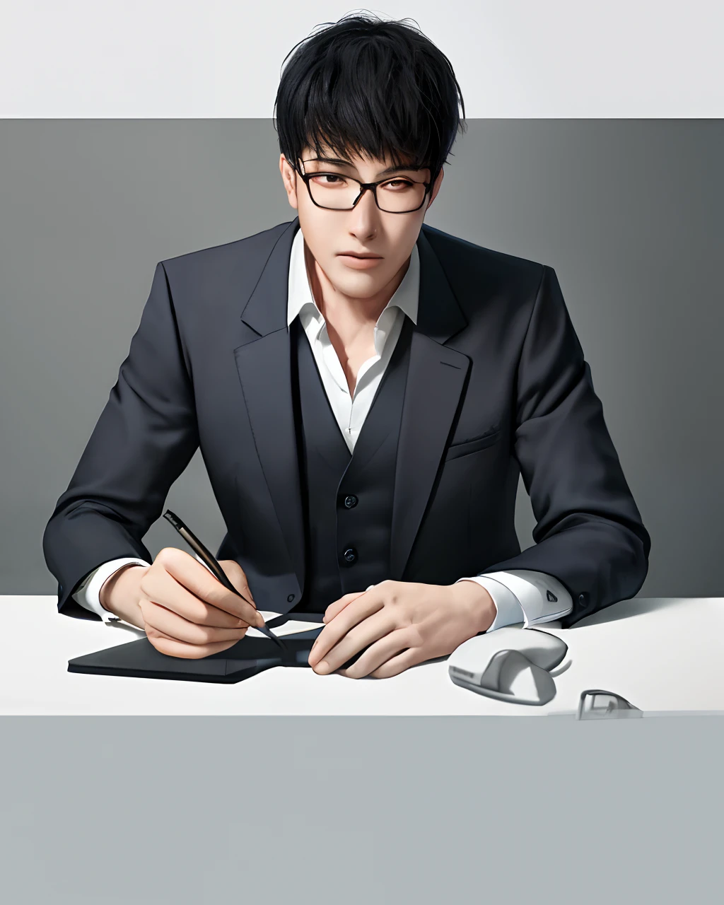 1. Alafite man in a suit and tie, professional profile picture, professional profile picture, yanjun chengt, professional picture, wei wang, wearing a suit and glasses, peter xiao, li zixin, zeng fanzh, suit and black glasses, wenjun lin, yihao ren , Leng Jun, christopher cao. 2. arafed man in a suit and tie posing for a picture, an album cover inspired by Ding Yunpeng, shutterstock, shin hanga, professional profile photo, professional profile picture, yanjun chengt, professional picture, wei wang , wearing suits and glasses, peter xiao , Li Zixin, Zeng Fanzhi wearing black glasses in suits