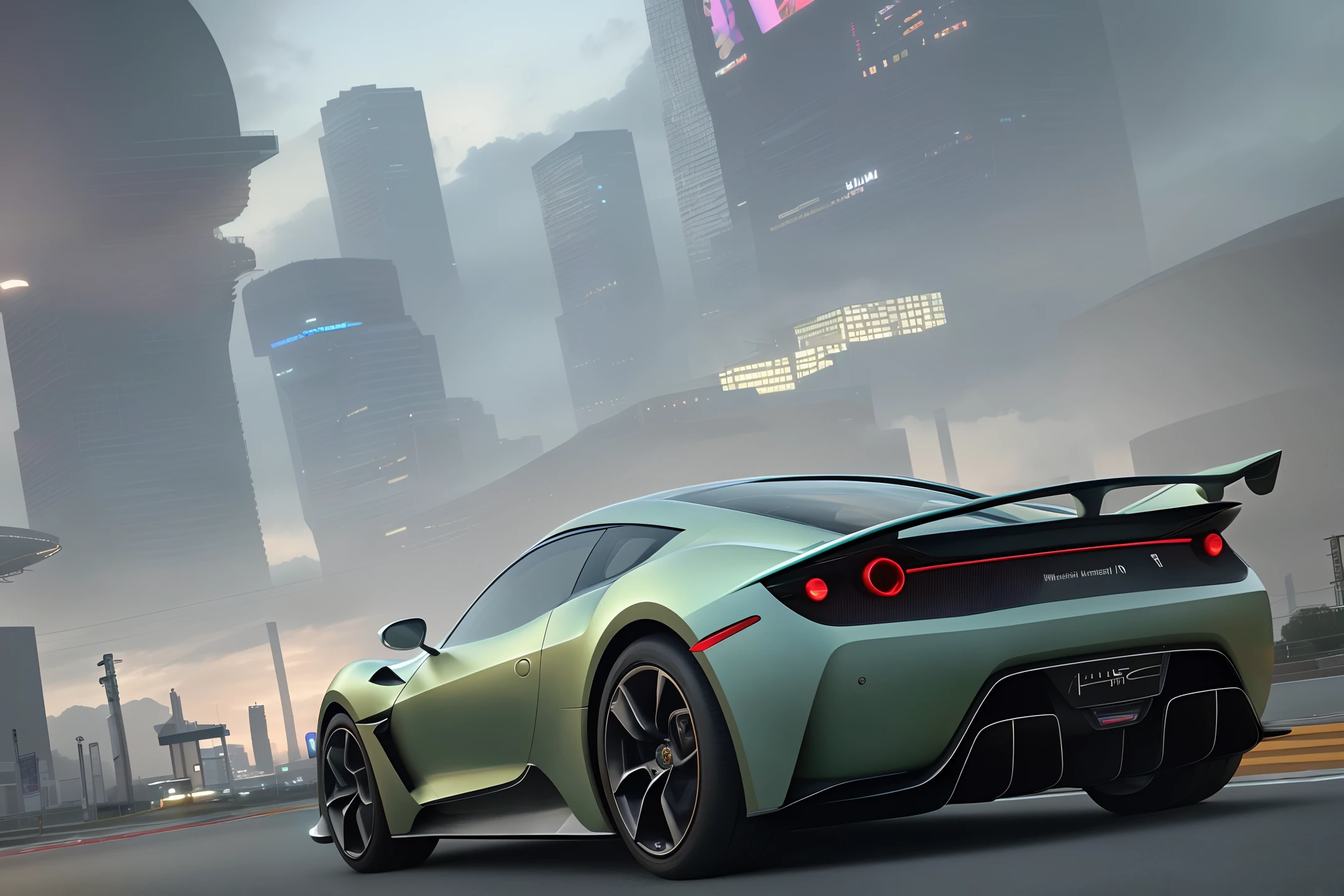 Realistic, best quality, masterpiece, highly detailed, ultra detailed, futuristic sports cars in a cyberpunk city. 4k 3d rendering Unreal Engine 5 using blender rendering and octane global illumination from photorealistic surreal concept art by greg rutkowski loish rhads ferdinand knab makoto shinkai tian zi trending on cgsociety
