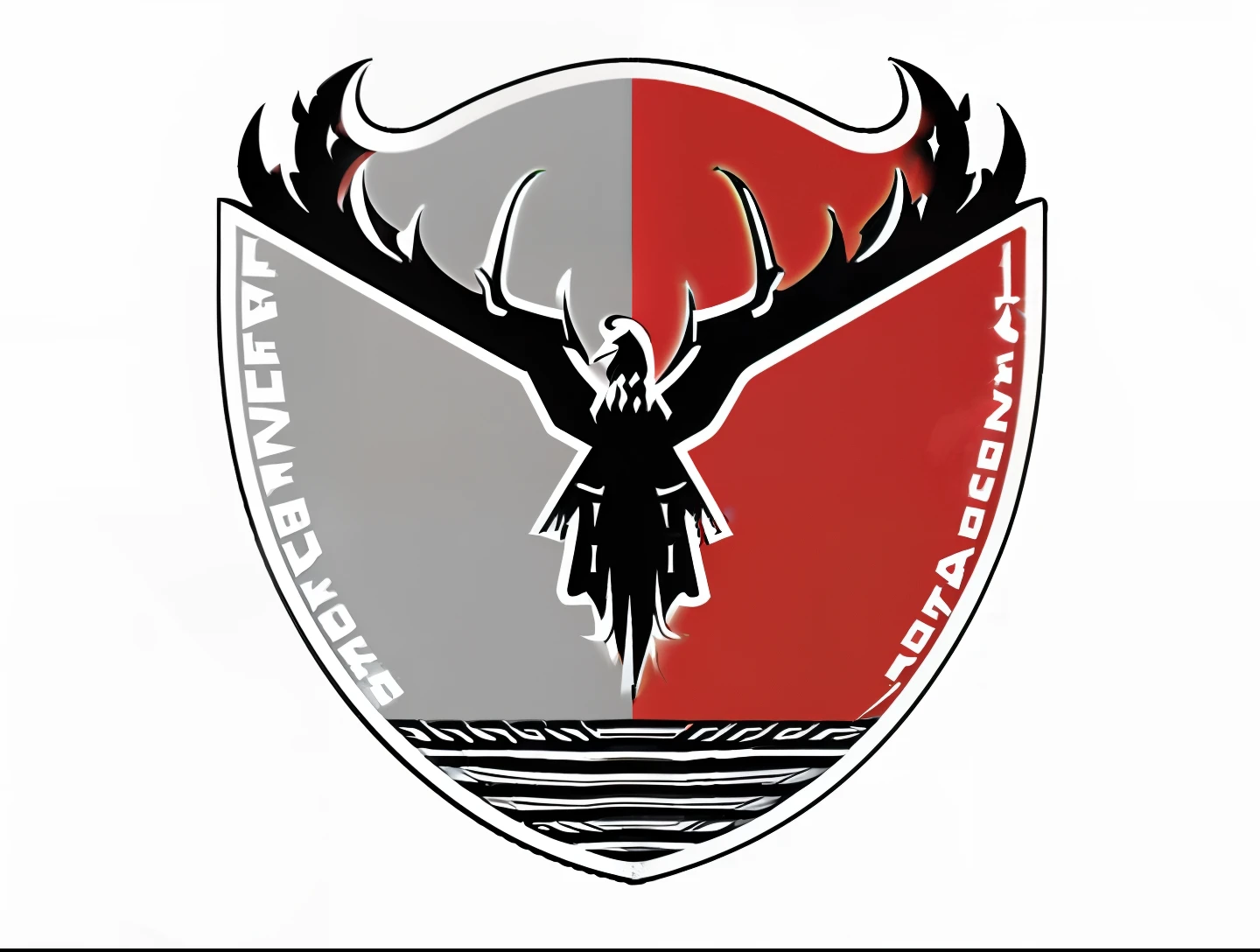 Crest shaped like a shield, emblem without letters.