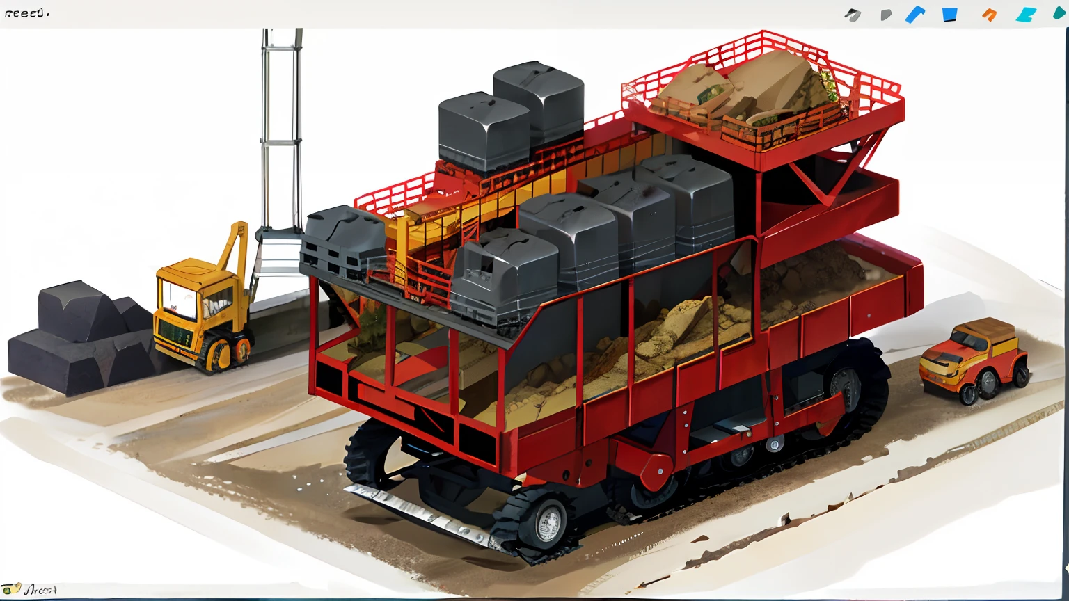 Mine, crawler, crawler, mine car, ore, mine, pit, crane, shelf,