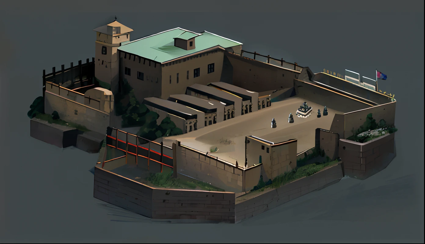 Military bases, barracks, walls, towers, lighting, fences,