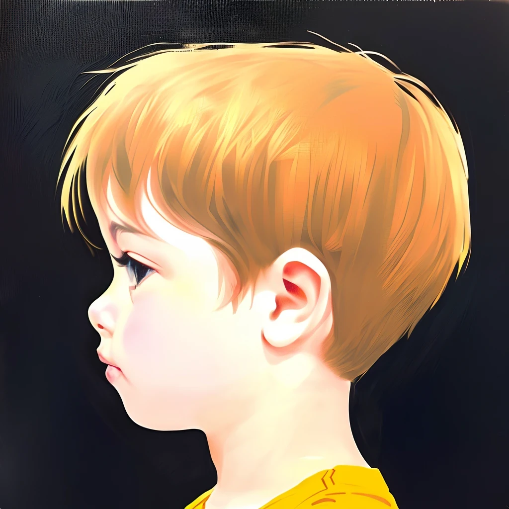 Cute little head portrait with simple strokes