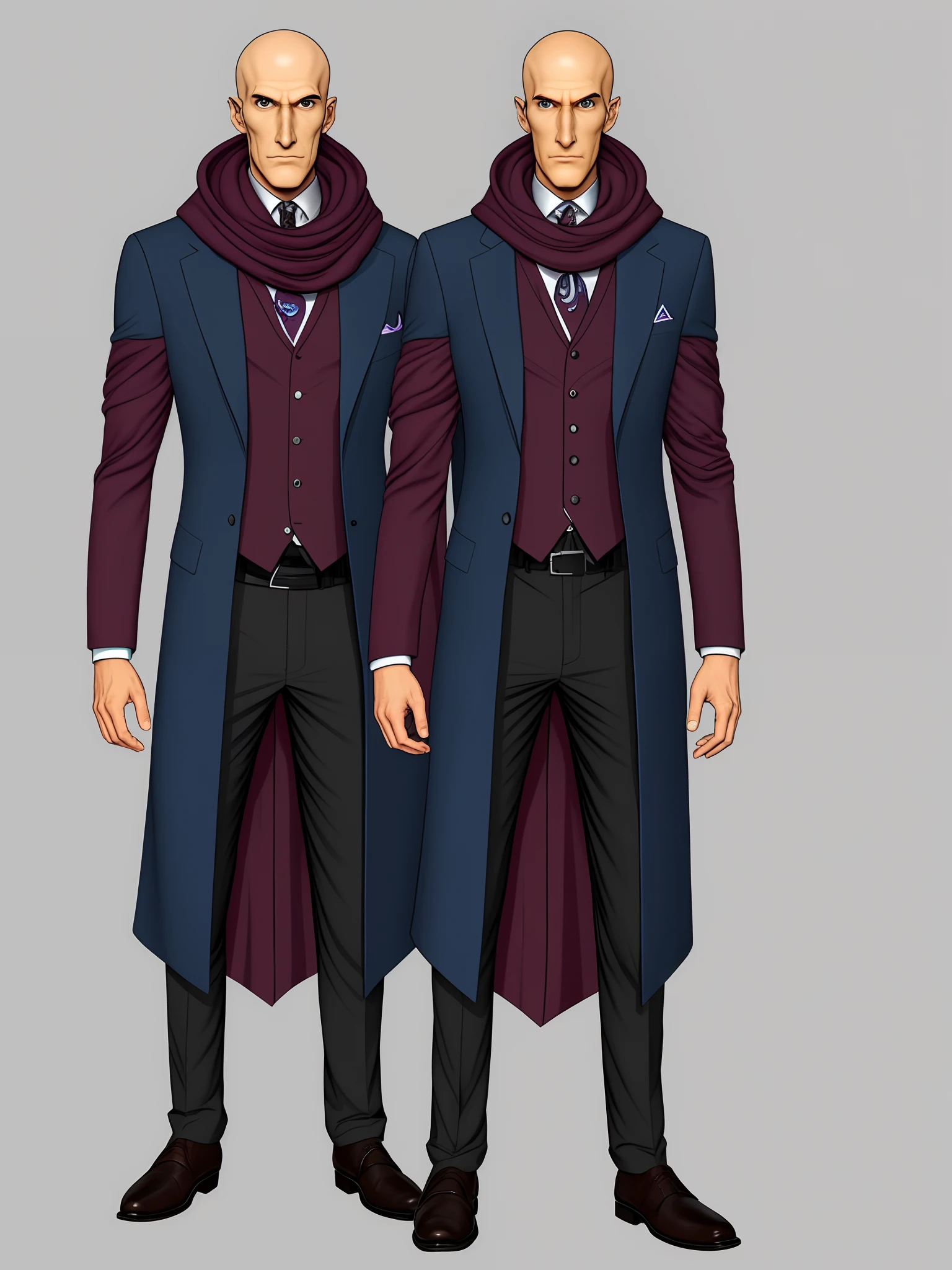 a male illithid, realistic ,dress code, suit,