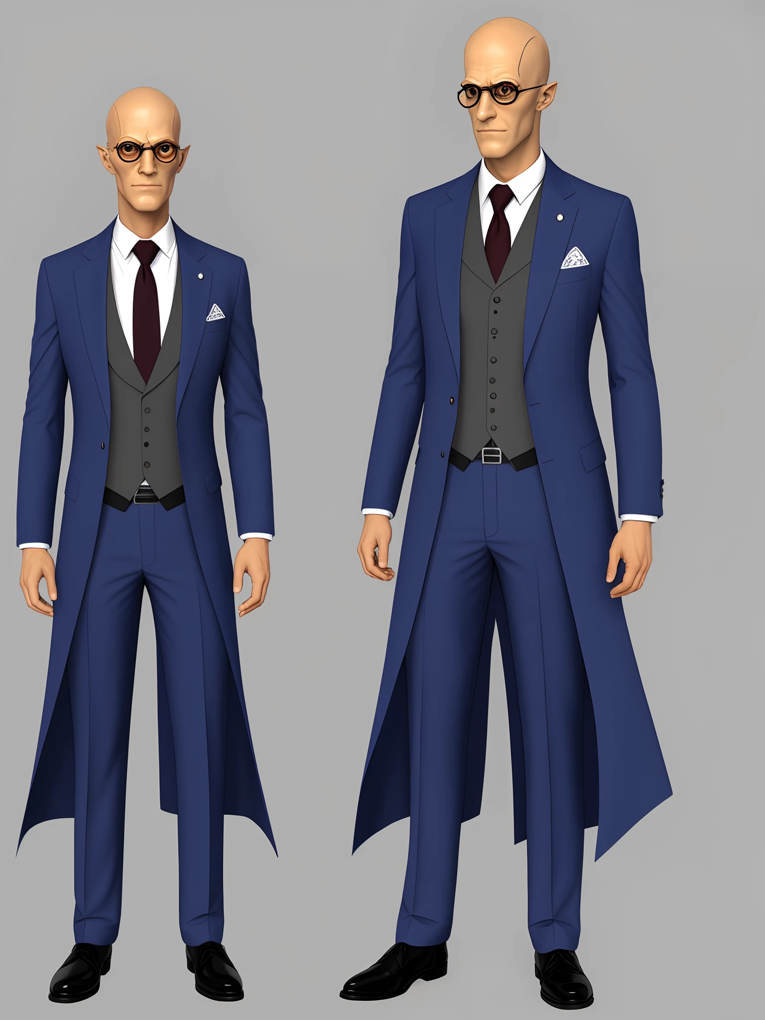 a male illithid, realistic ,dress code, suit, 